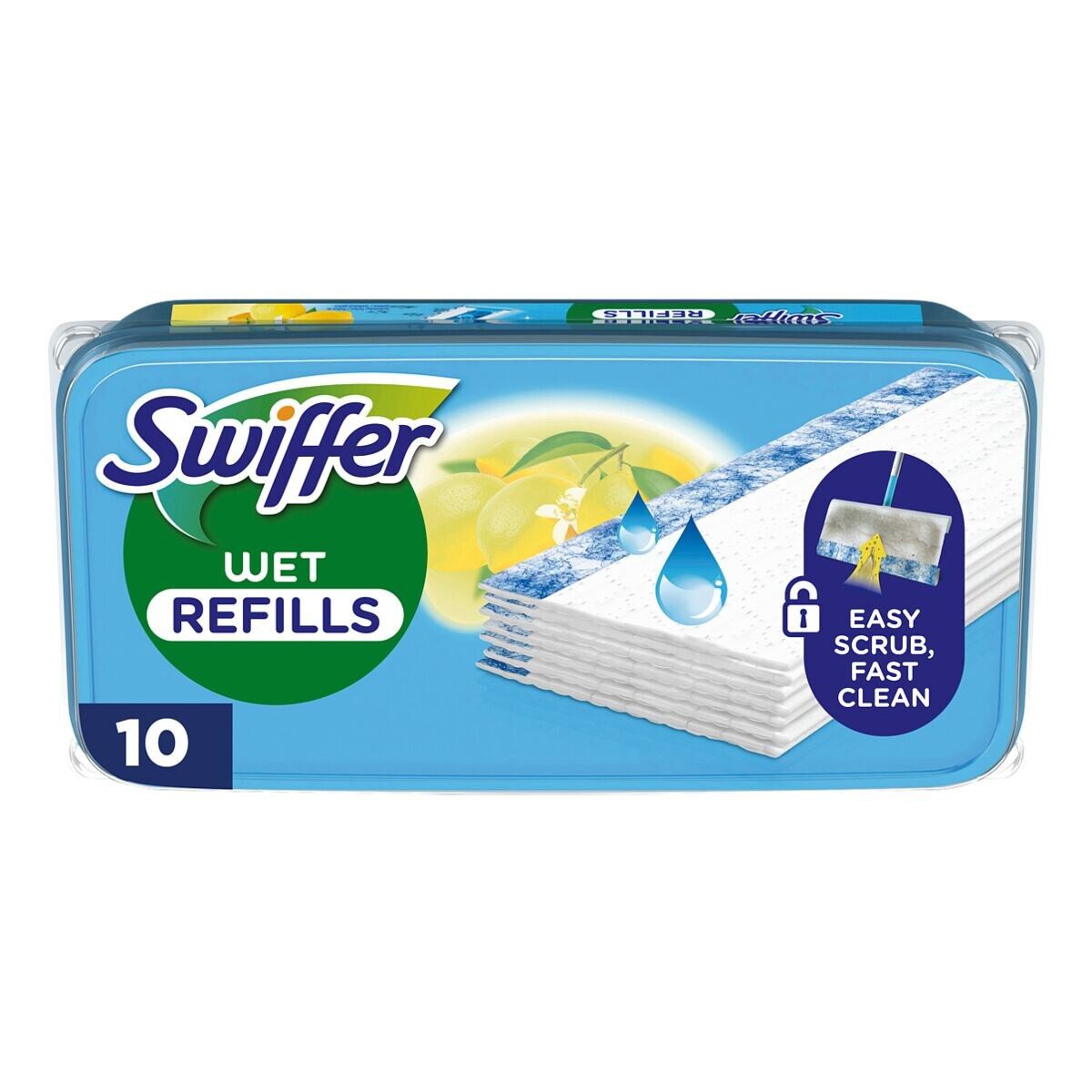 Swiffer WET REFILLS Reinigungstücher (Nachfüllpack Feuchte Bodentücher, 10 Stück)
