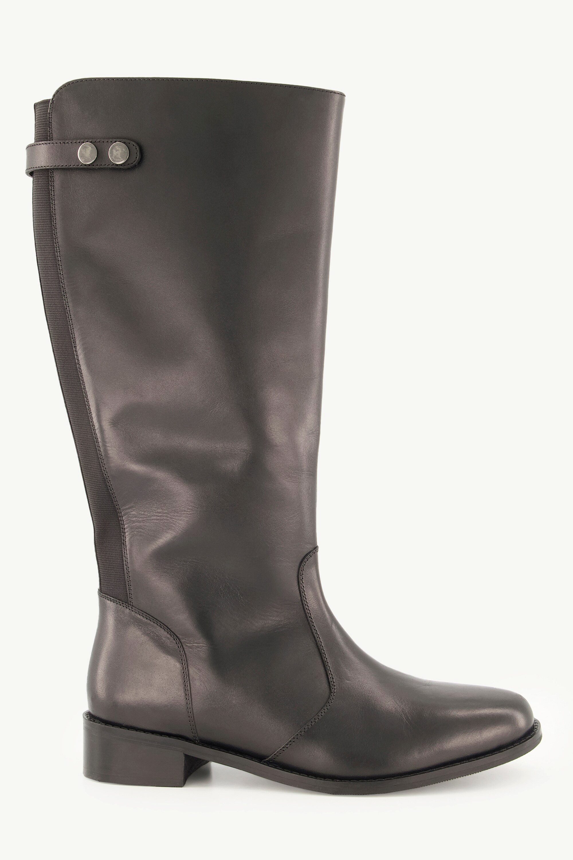 Lederstiefel XL-Schaft Elastikeinsatz Weite H Stiefel