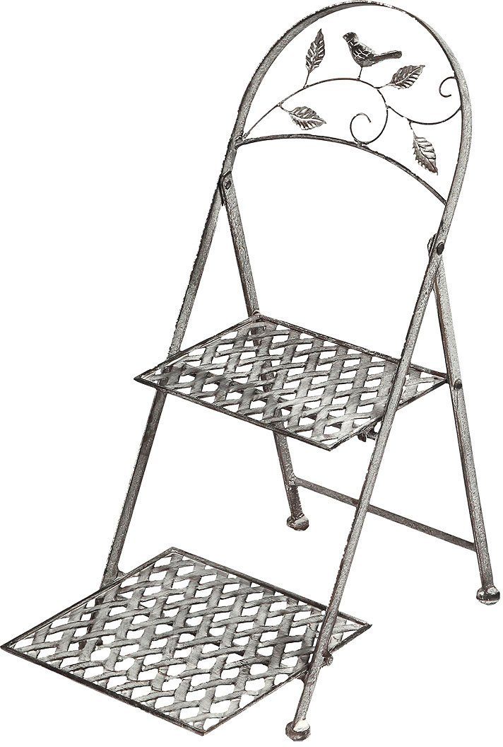 Pflanzentreppe Blumtreppe in grau (H) 53cm