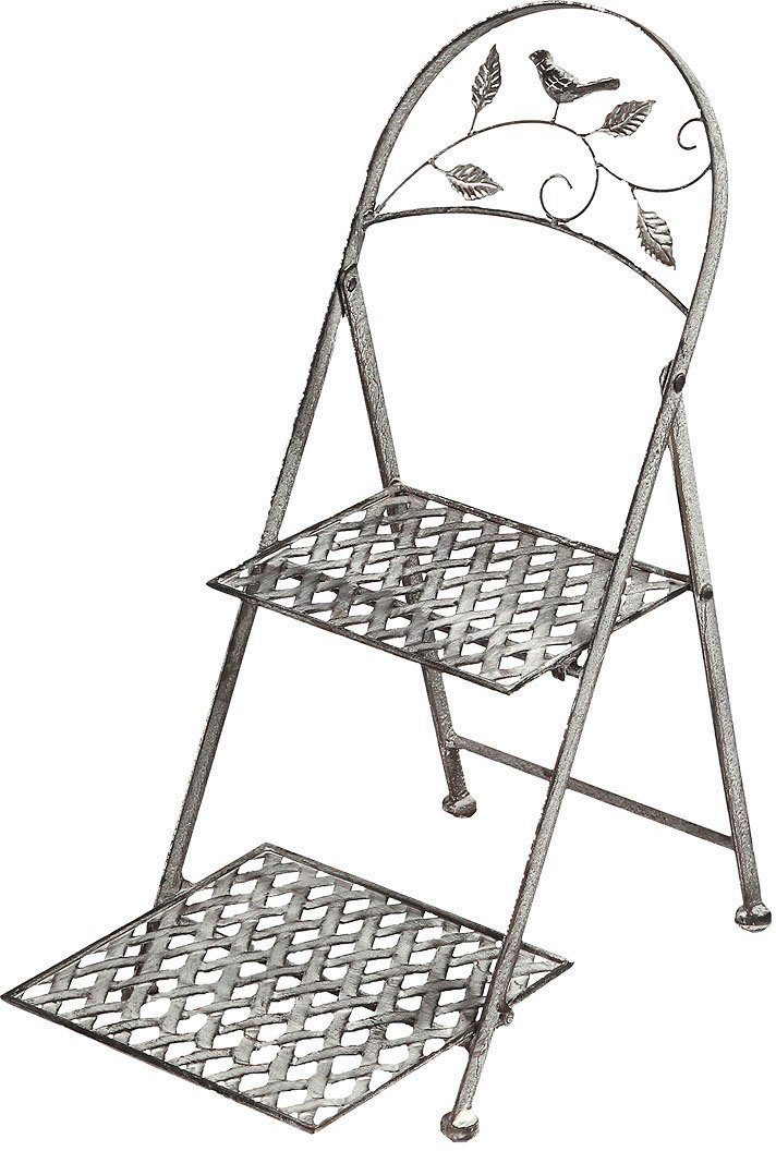 (H) Blumtreppe 53cm St) Haus in Ambiente grau (1 Pflanzentreppe