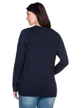 Sheego V-Ausschnitt-Pullover Große Größen aus Feinstrick