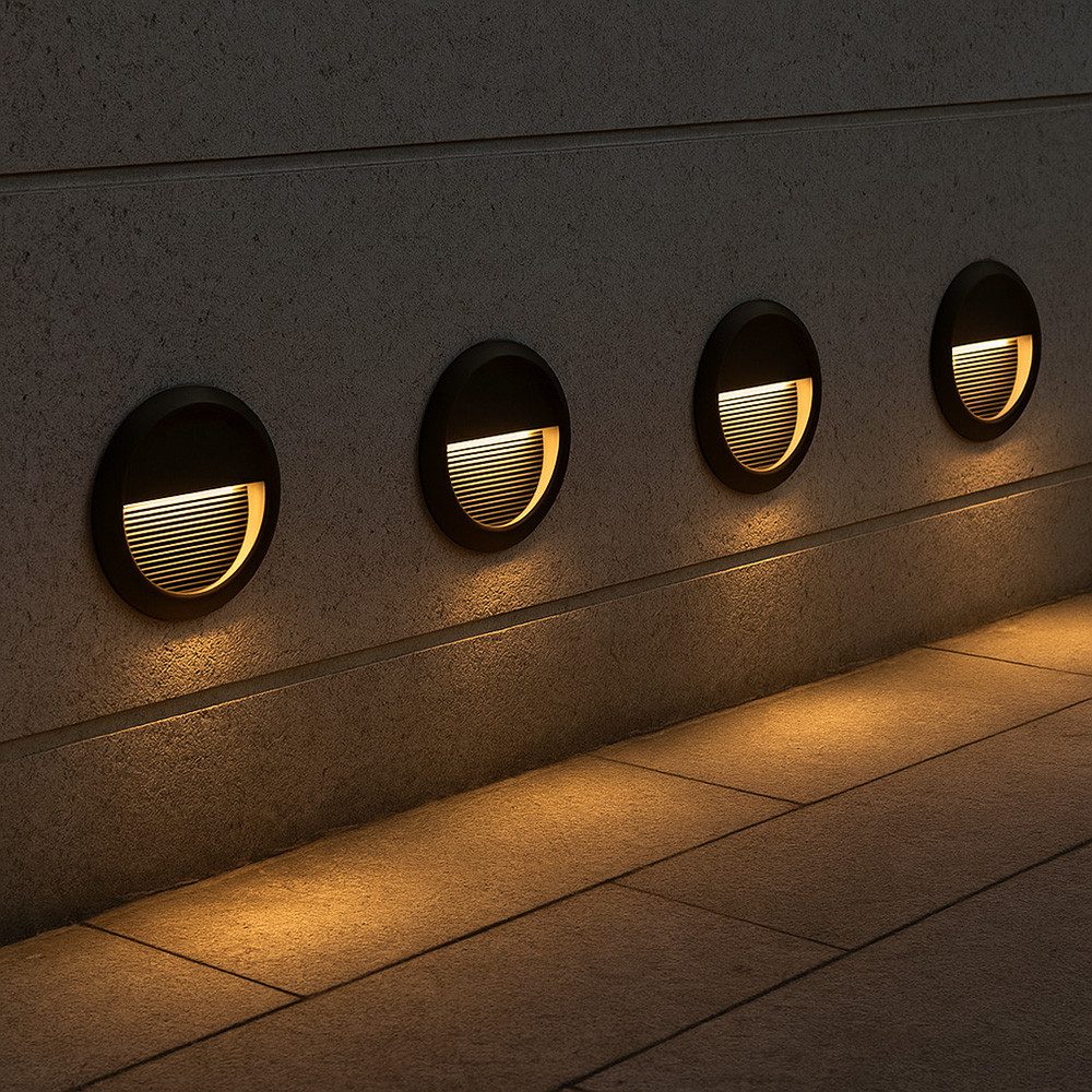 V-TAC LED Außen-Wandleuchte, LED-Leuchtmittel fest verbaut, Neutralweiß, Stufenleuchte Außenlampe Fassadenleuchte LED schwarz Treppenlicht IP65