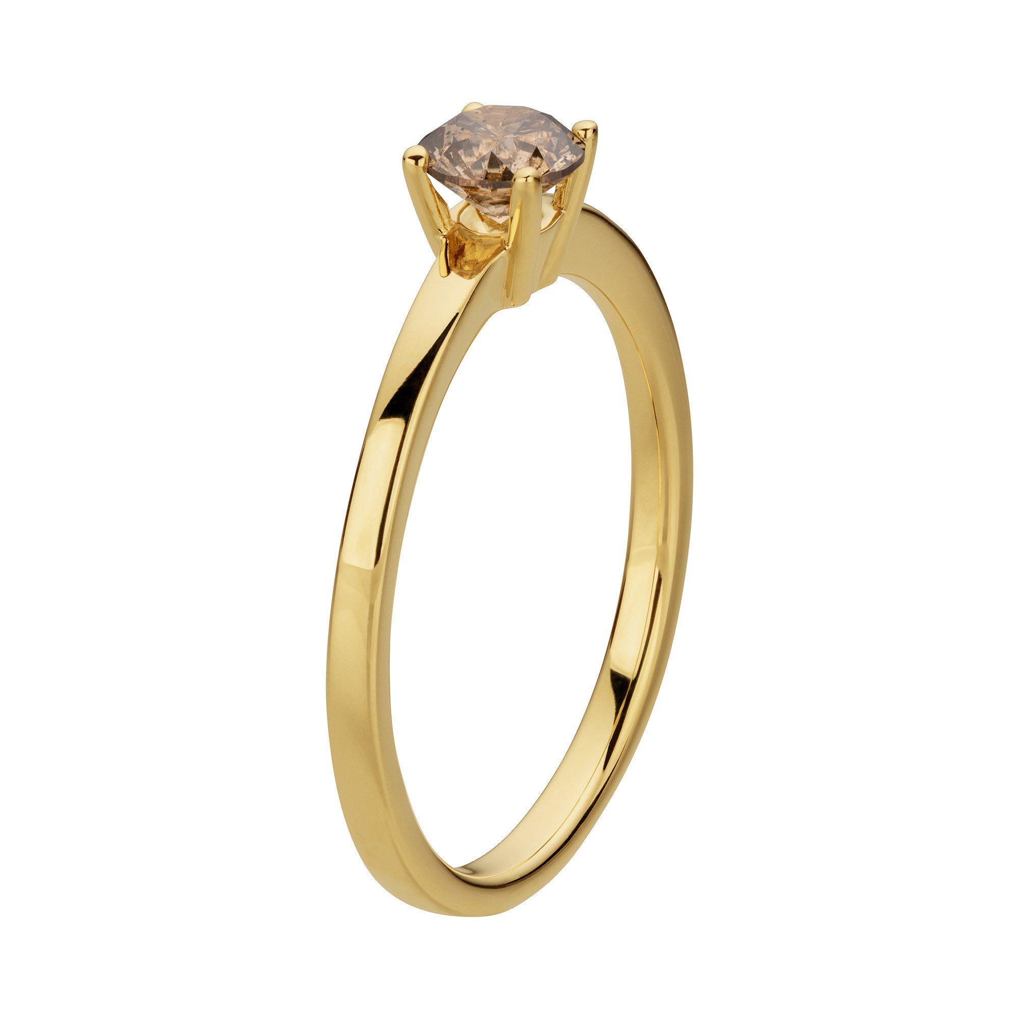 Orolino Fingerring 585/- Gelbgold 1 Brill. 0,50ct. braun günstig online kaufen