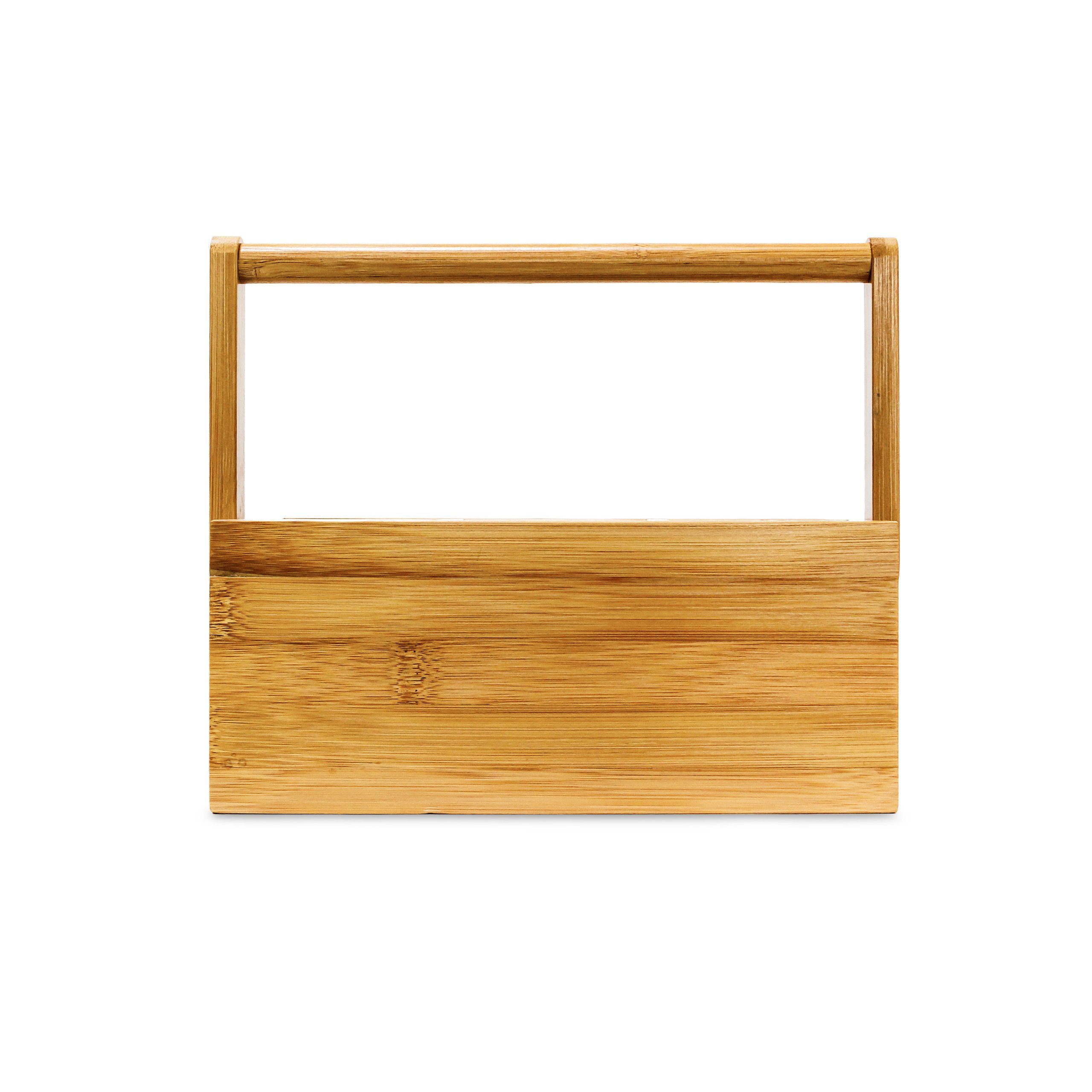 relaxdays Organizer Schreibtisch Organizer Bambus 4 Fächer (1 St) – Bild 3 von 5