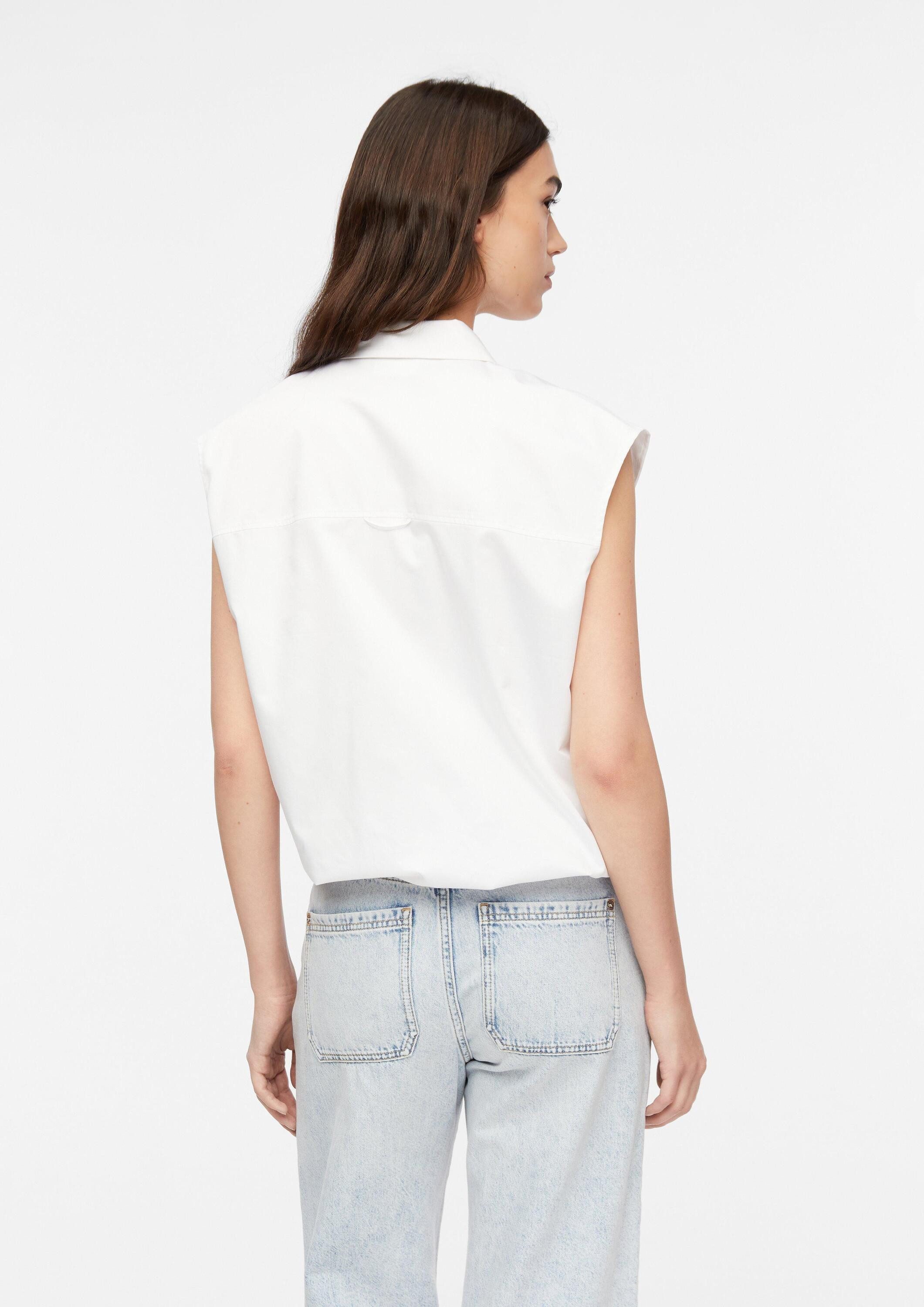 comma Blusentop Bluse Blusentop mit Ballonsaum