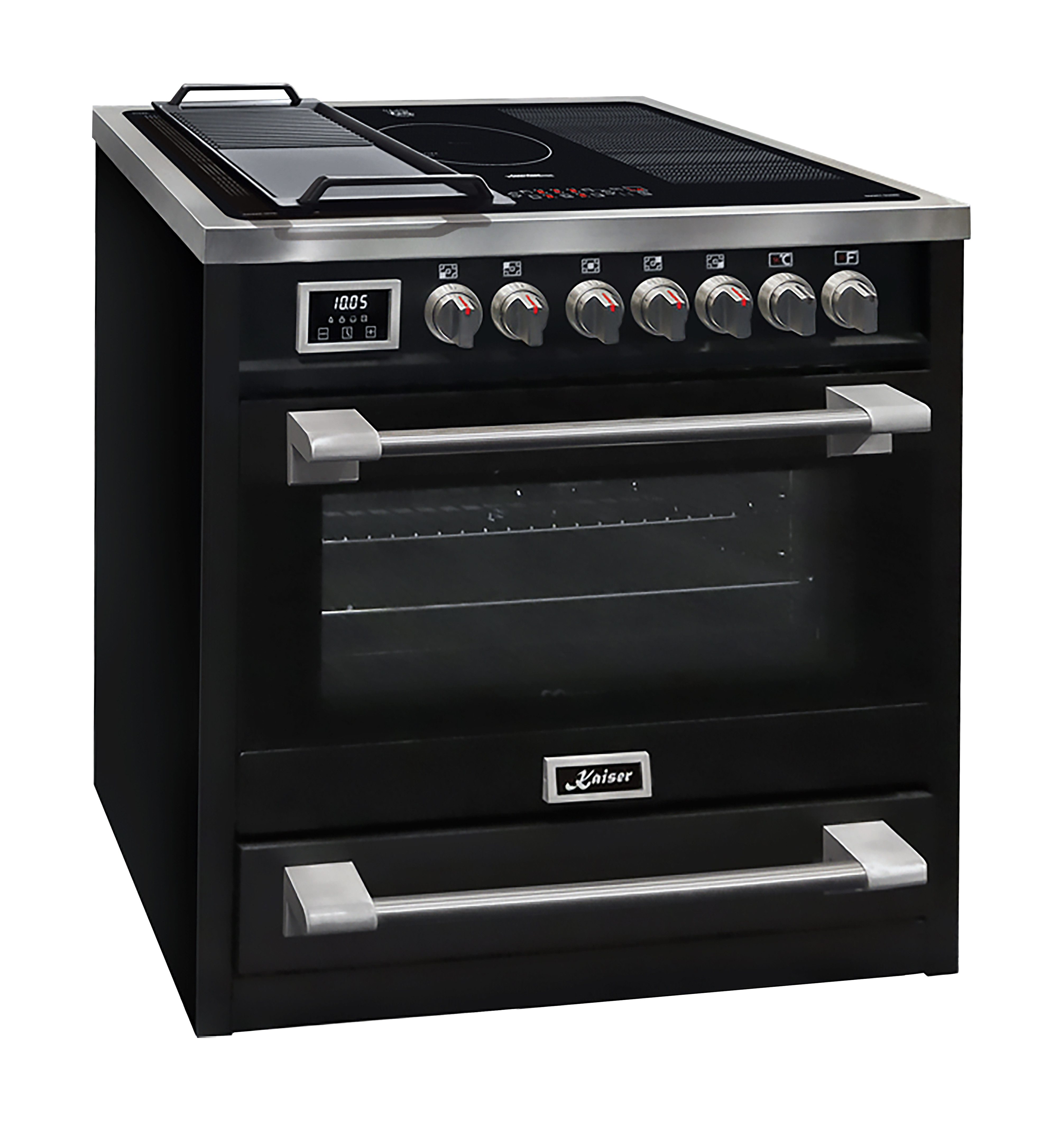 Kaiser Küchengeräte Induktions-Standherd HC 93691 IS +Grilplatte, mit 1-fach-Teleskopauszug, Elektro Standherd 90 cm /8 Multifunktions/115 L+Grilplatte