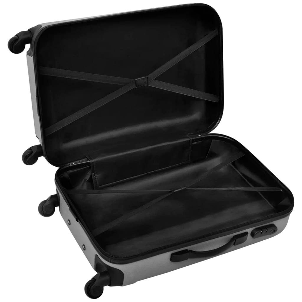 vidaXL Business-Koffer Koffer, 45,5/55/66 Hartschalenkoffer-Set Trolley,3-tlg. cm grau