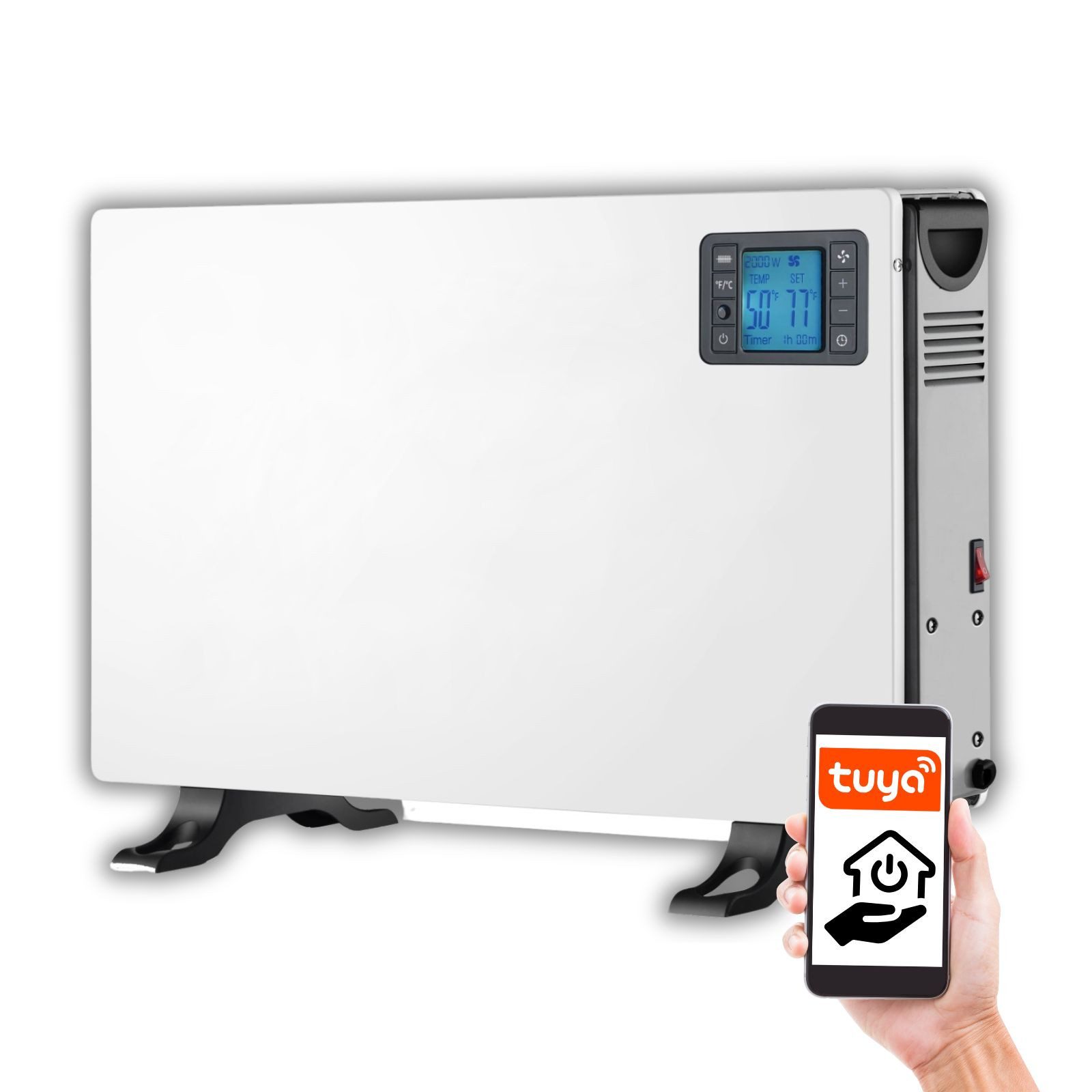Denver Konvektor SCH-2105 Smarter Wi-Fi Konvektorheizer, App- & Sprachsteuerung, Timer, Energiesparend, Thermostat, Frostschutz, Überhitzungsschutz, Turbo