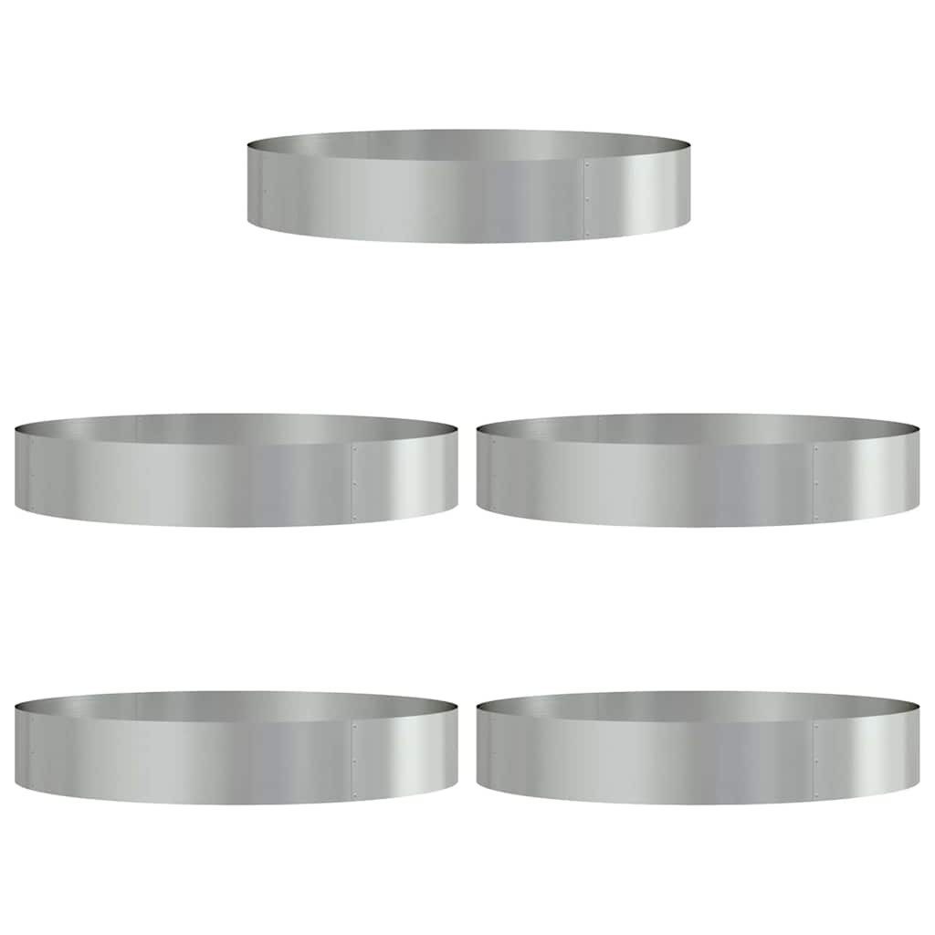 vidaXL Blumentopf Gartenpflanzer 5 pcs Silber günstig online kaufen