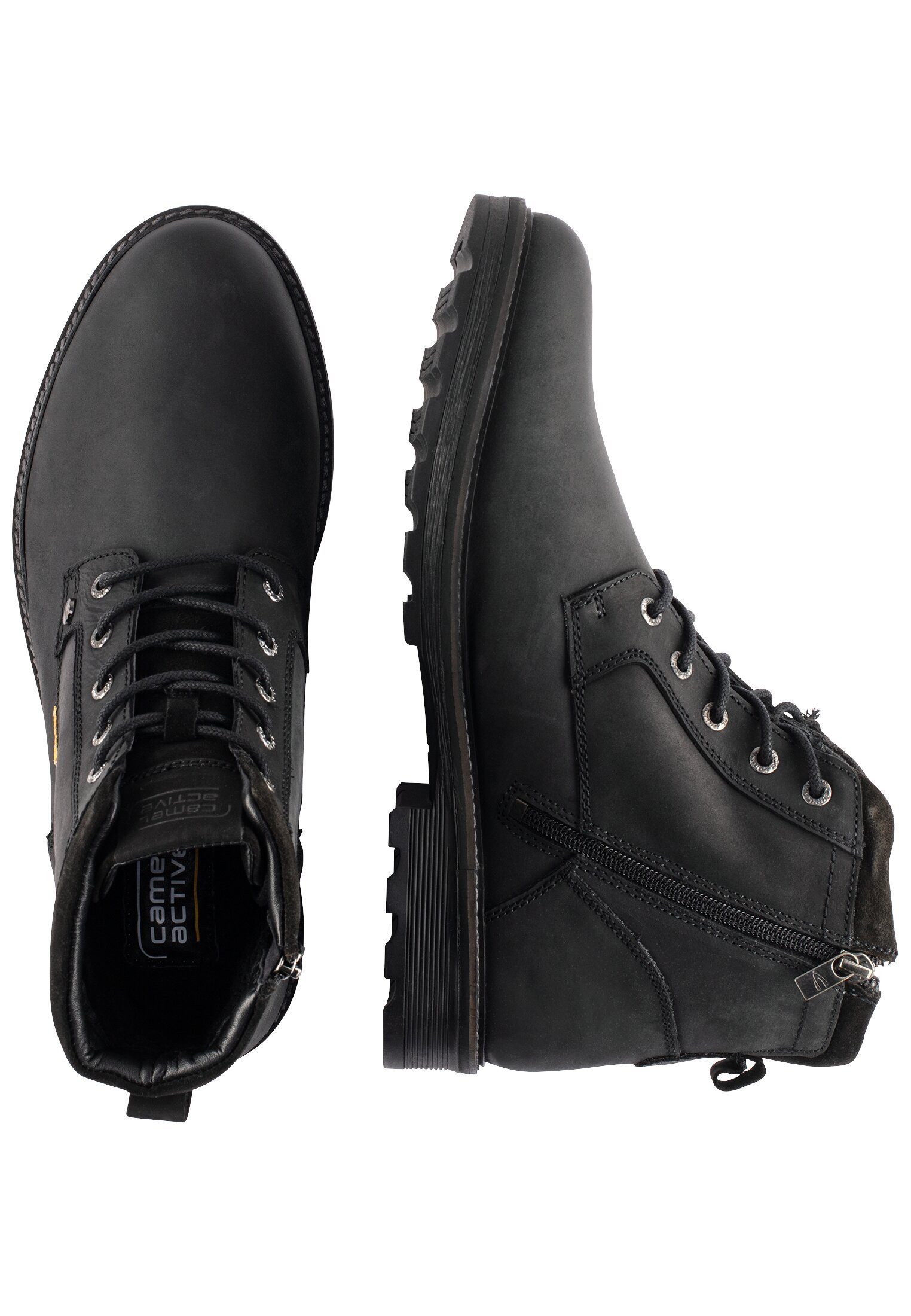 camel active Boots Tumbled Nubuk SCHWARZ Schnürboots günstig online kaufen