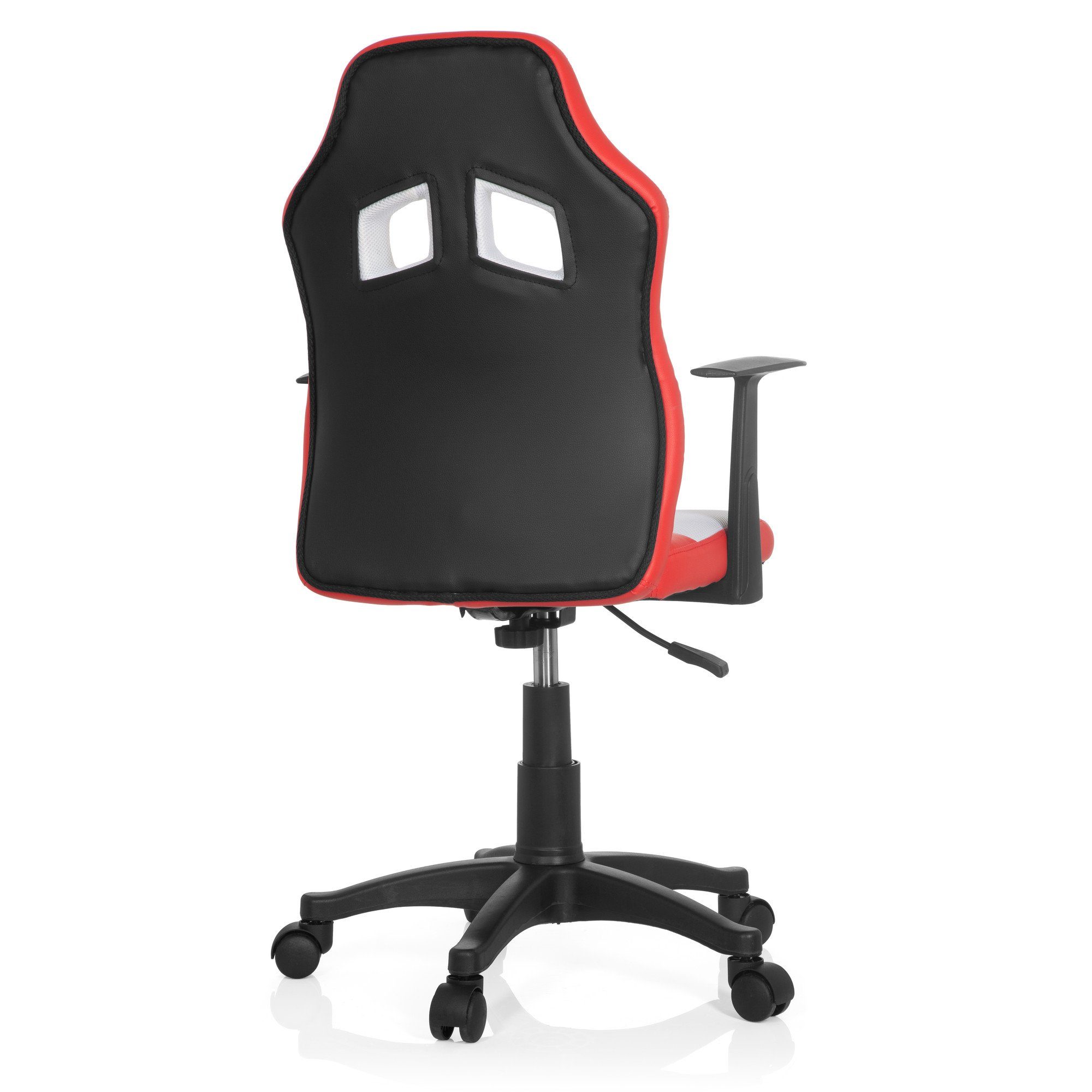 hjh OFFICE Kunstleder, Kinderdrehstuhl ergonomisch / TEEN AL Rot GAME Drehstuhl Weiß