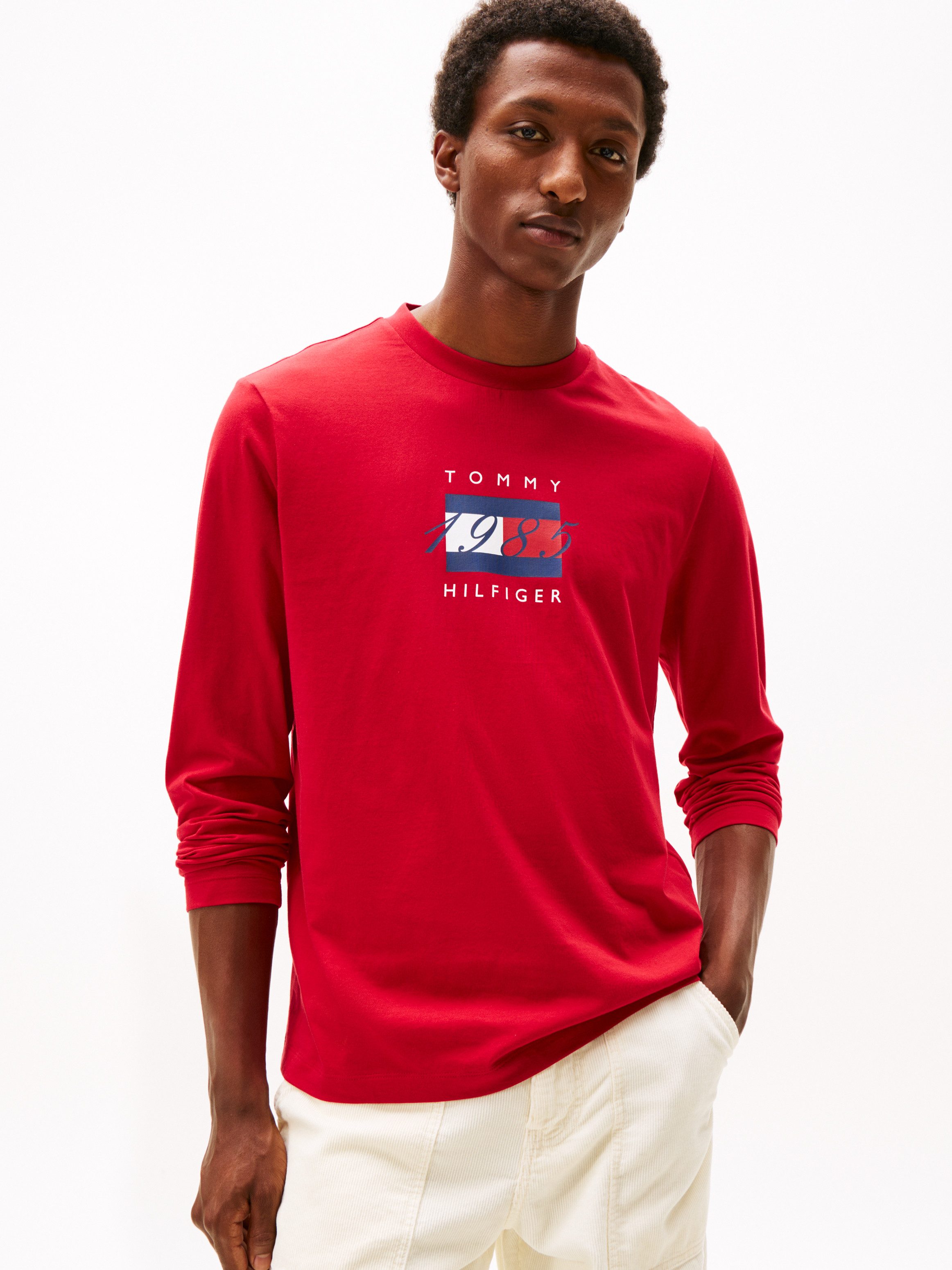 Tommy Hilfiger Langarmshirt LINEAR FLAG GRAPHIC günstig online kaufen