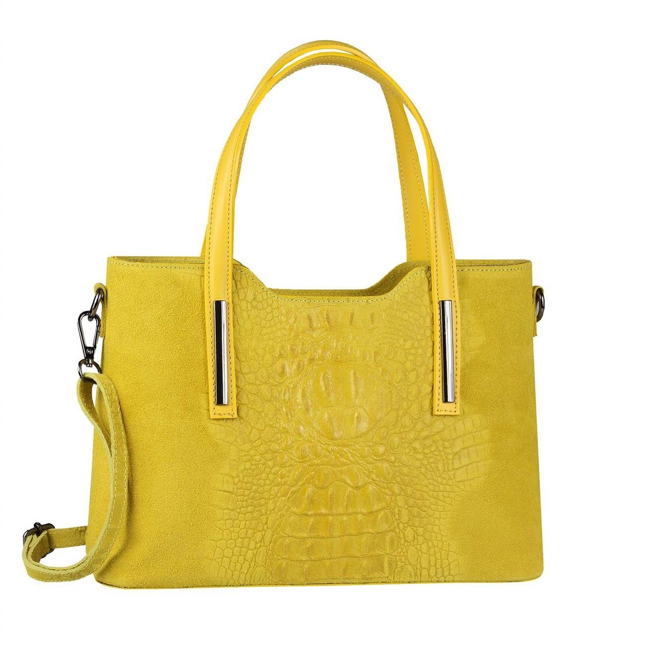 Schultertasche Made in Italy Damen echt Leder Henkeltasche Shopper Lederhandtasche
