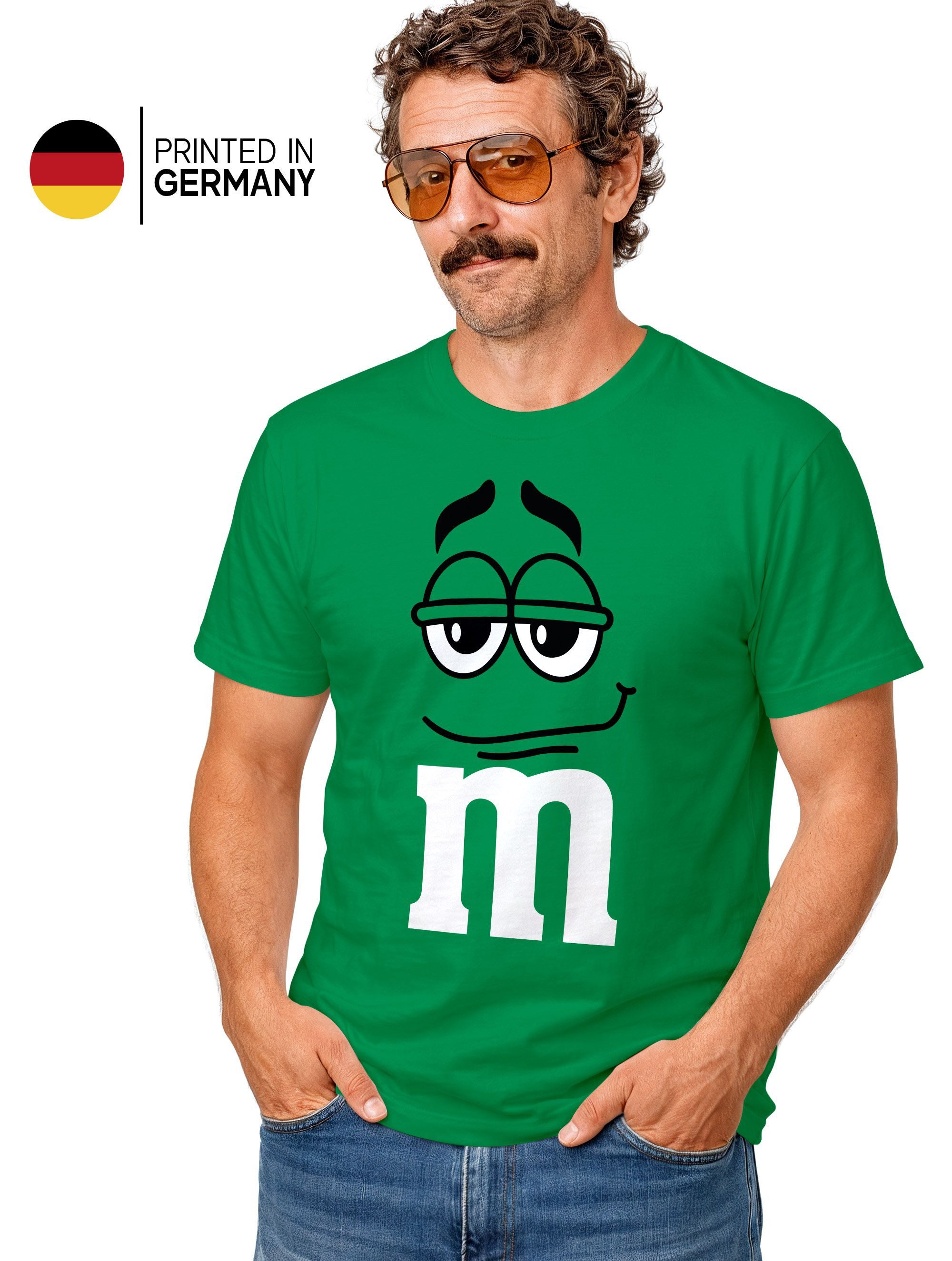 MoonWorks Print-Shirt Herren T-Shirt Fasching Karneval M Aufdruck Gruppenkostüm Verkleidung mit Print