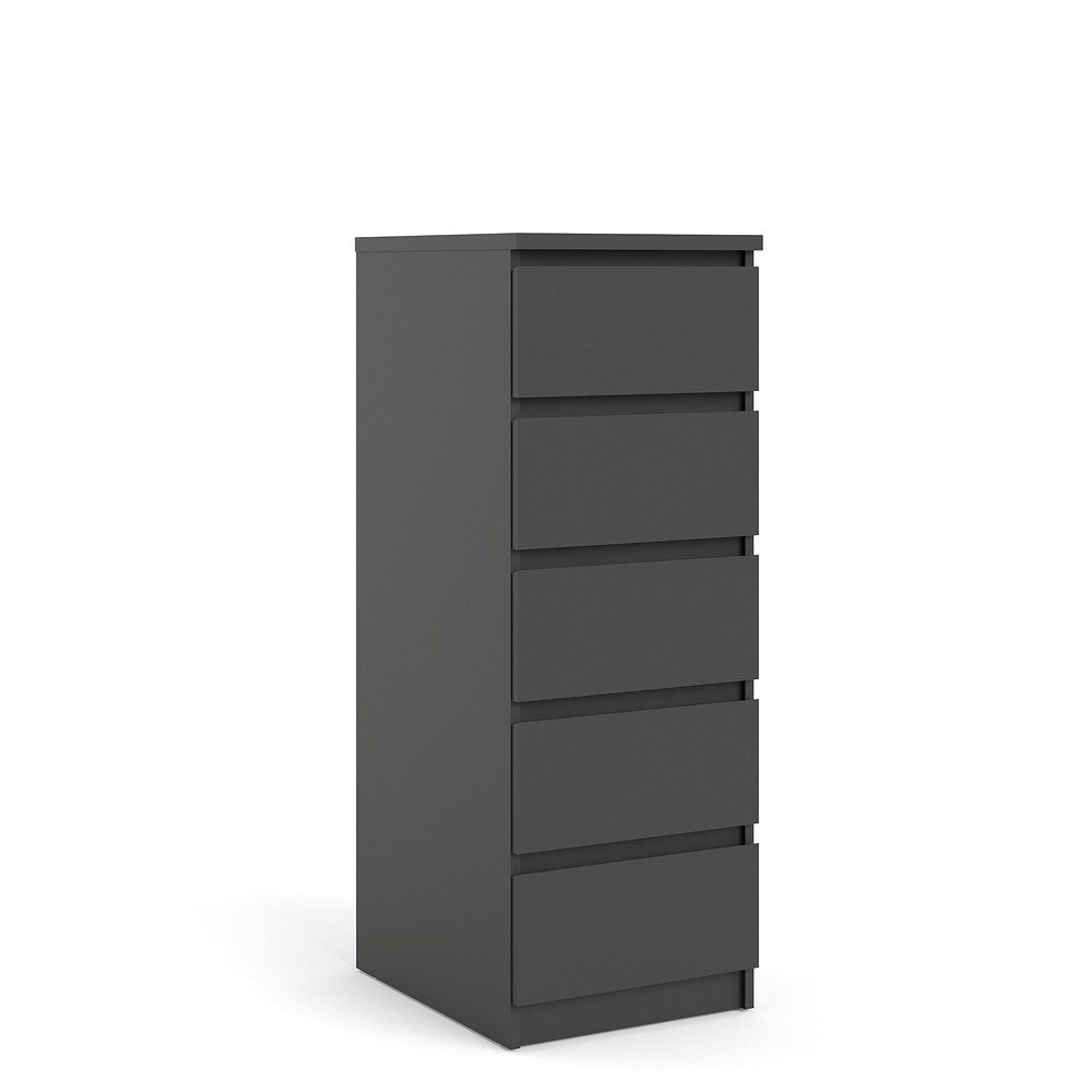 Tvilum Kommode Nada Kommode schmal 5 Schubladen mattschwarz.