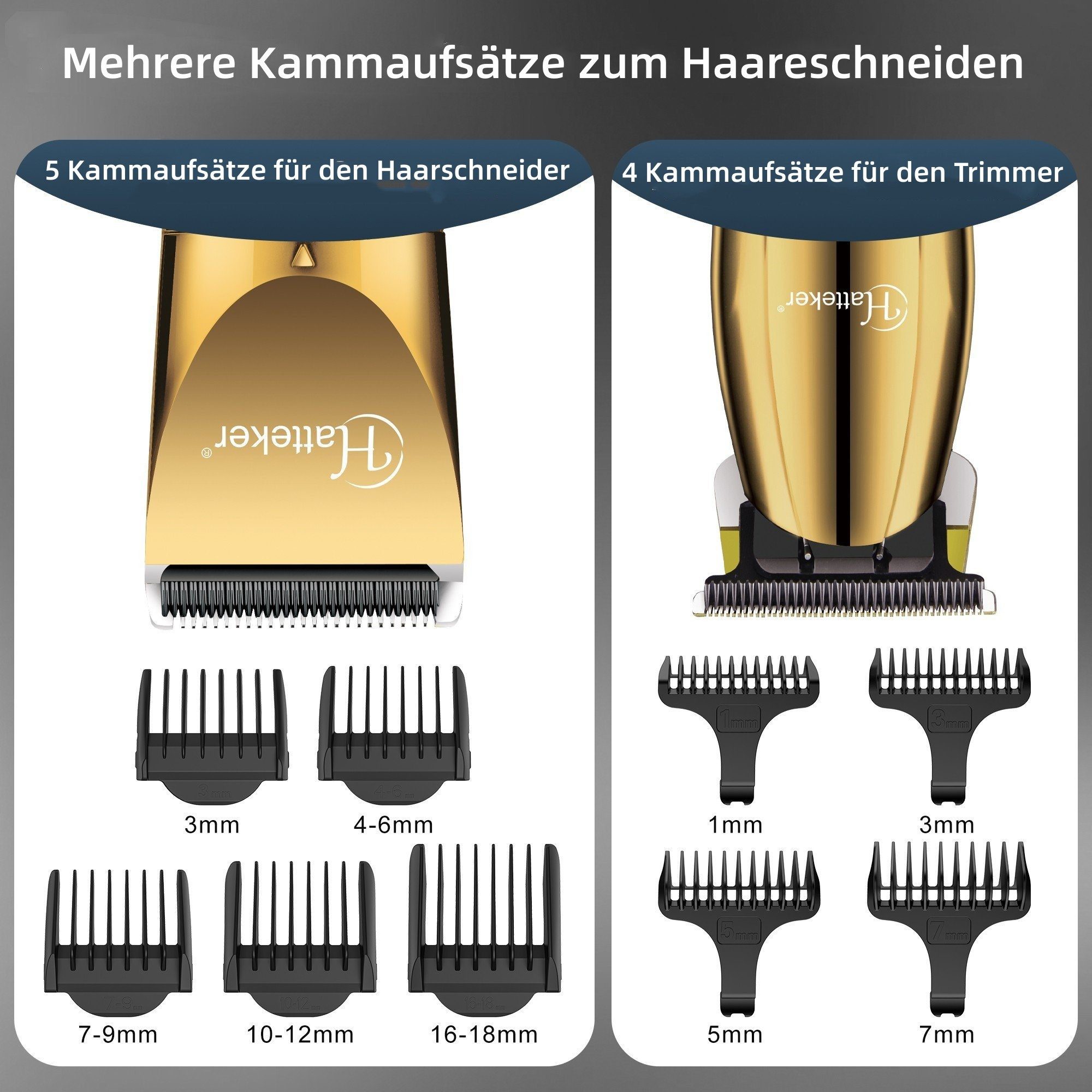 HATTEKER Haarschneider RFC695, T-Klinge Trimmer Bartschneider Wasserdicht