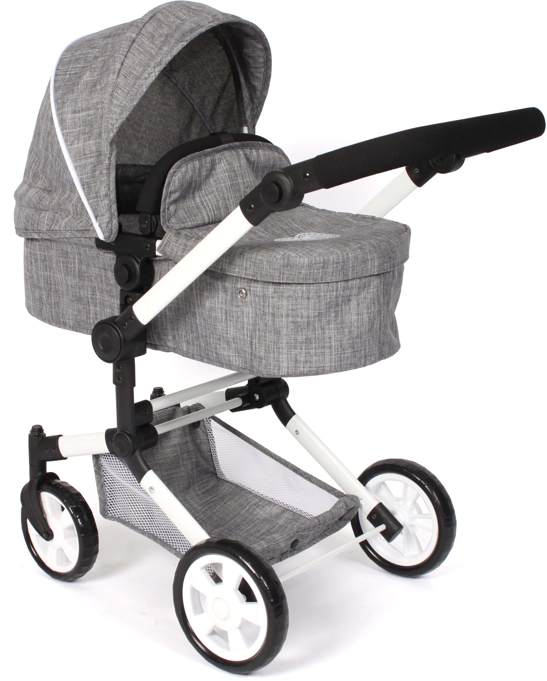 CHIC2000 Kombi-Puppenwagen Linus, Jeans Grey, (Set), mit Babywanne und Auto günstig online kaufen