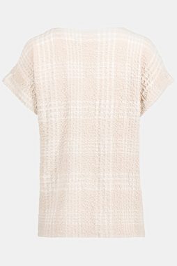 Gina Laura Longbluse Blusenshirt Seersucker Tunika-Ausschnitt ärmellos