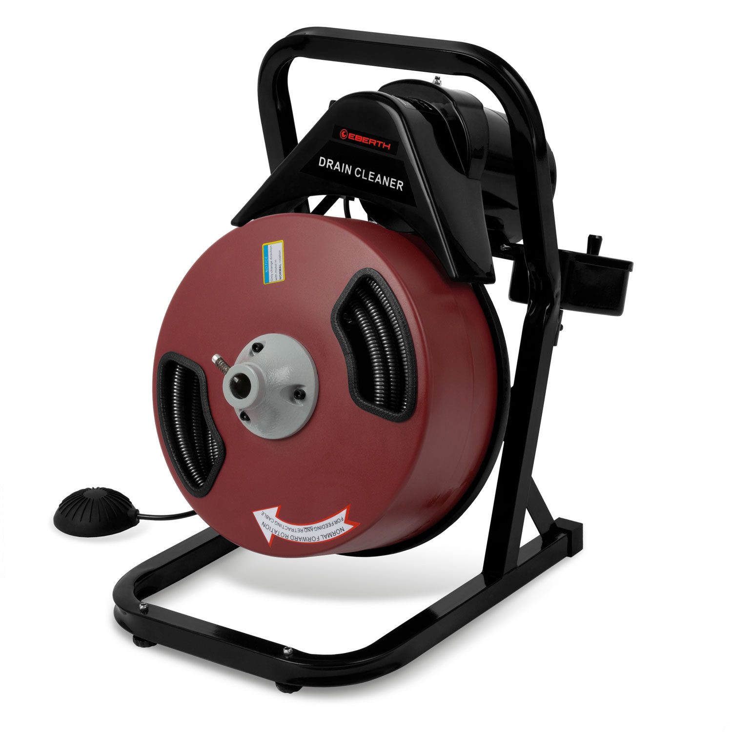 EBERTH Rohrreinigungsspirale Rohrreinigungsmaschine Elektrisch mit 20m Spirale, 400W Motor, L: 2000 cm, 13mm Spiraldurchmesser, für 5-10cm Rohrdurchmesser, Inklusive Arrow