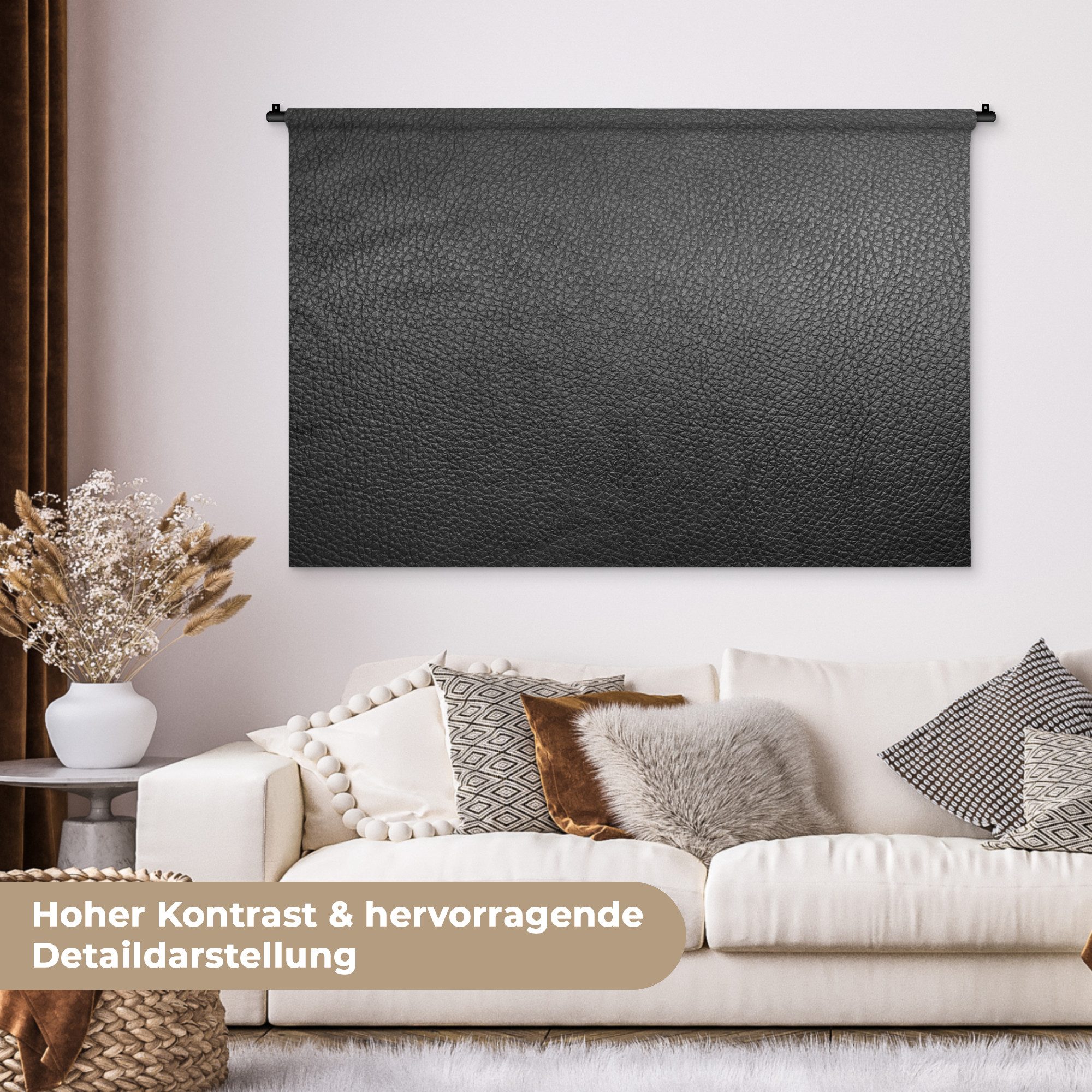 MuchoWow Wandteppich Leder - Lederoptik - Industrie, Rechteckig, Höhe: 3 mm, Wandtuch, Wanddekoobjekt, 120x80 cm