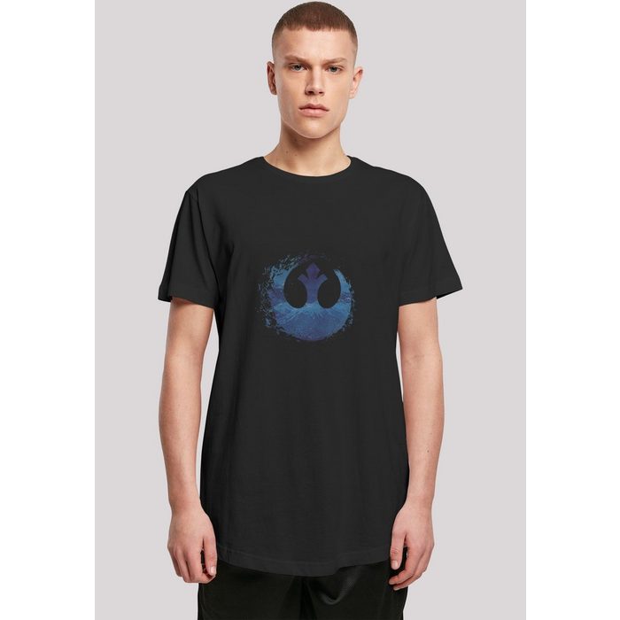 F4NT4STIC T-Shirt Long Cut T Shirt 'Star Wars Rise Of Skywalker Rebellen Logo Wave' Herren Premium Merch Lang Longshirt Bedruckt