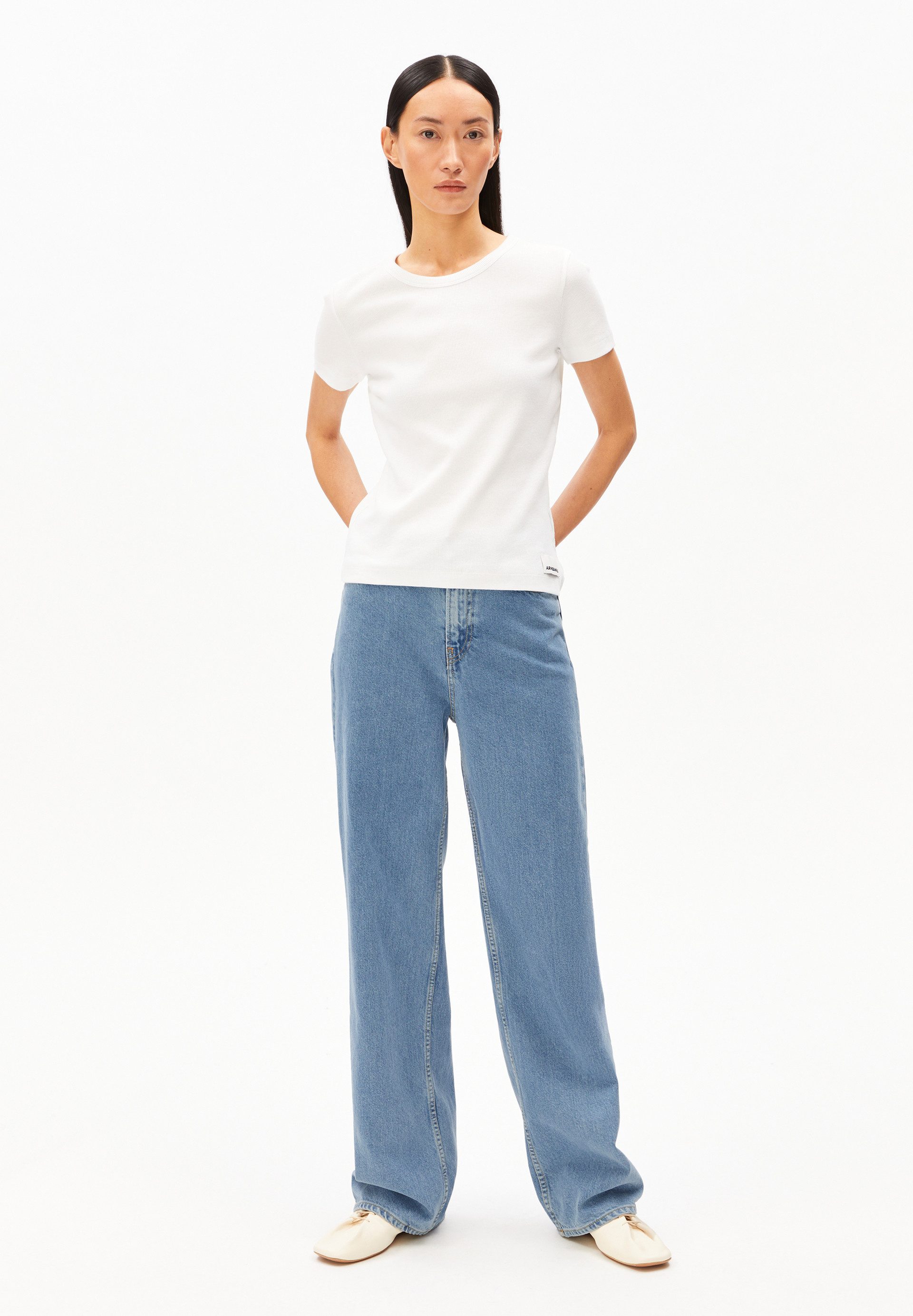 Armedangels T-Shirt KARDAA Ripp-T-Shirt aus Bio-Baumwoll Mix Slim Fit (Slim günstig online kaufen