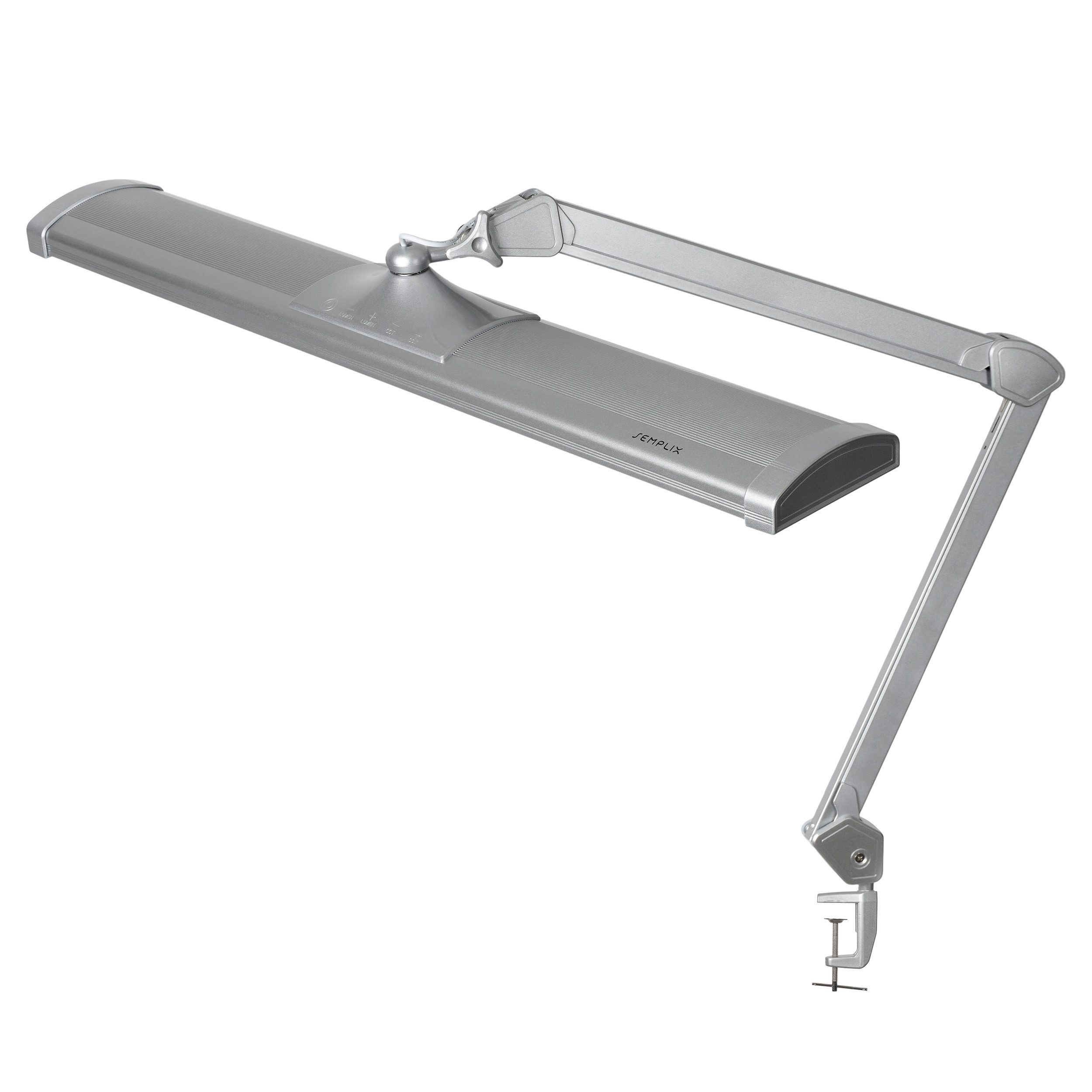 Semplix LED Arbeitslicht - Tischlampe silber (684 LED / dimmbar / Tischklemme), LED fest integriert