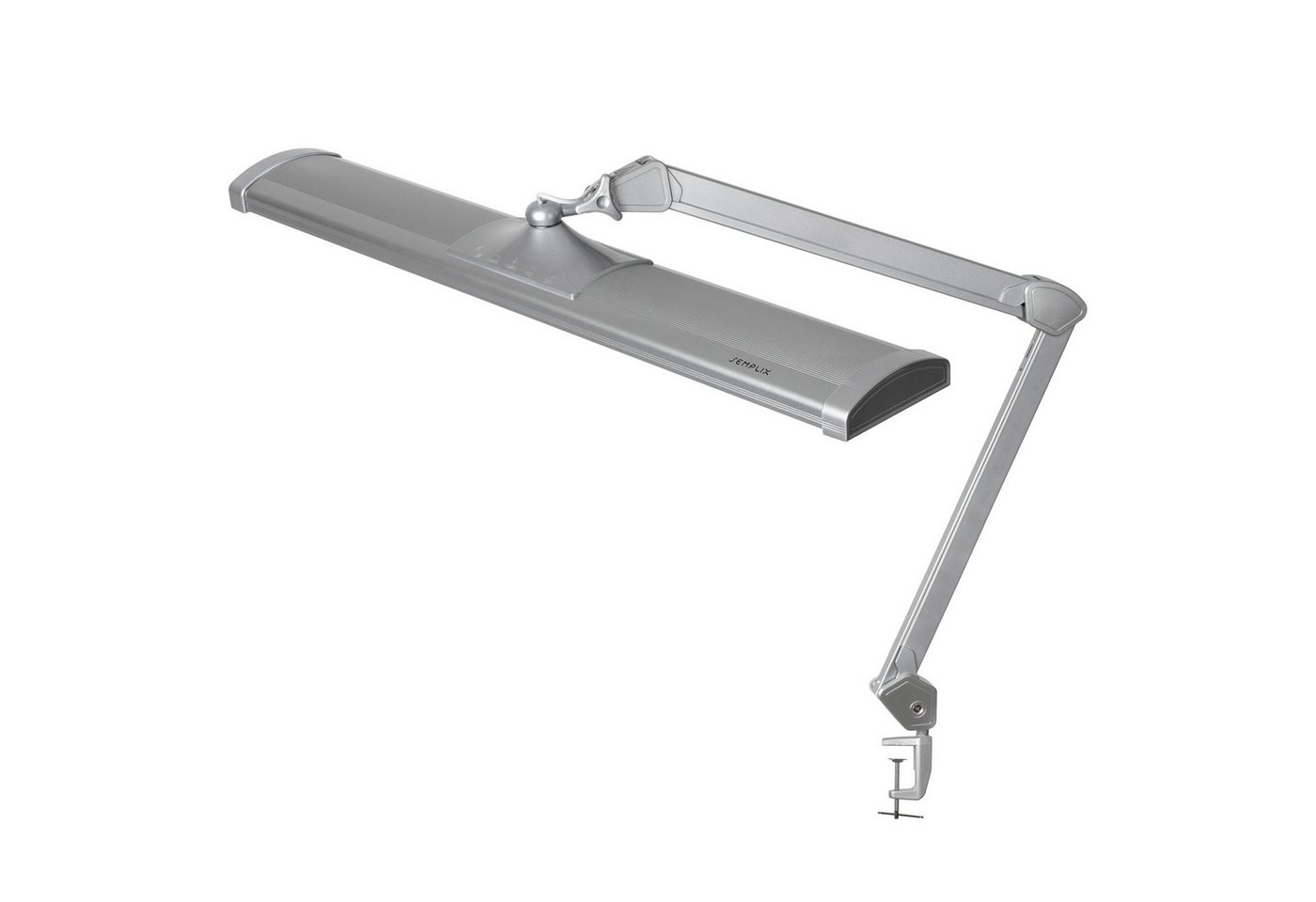 Semplix LED Arbeitslicht - Tischlampe silber (684 LED / dimmbar / Tischklemme), LED fest integriert