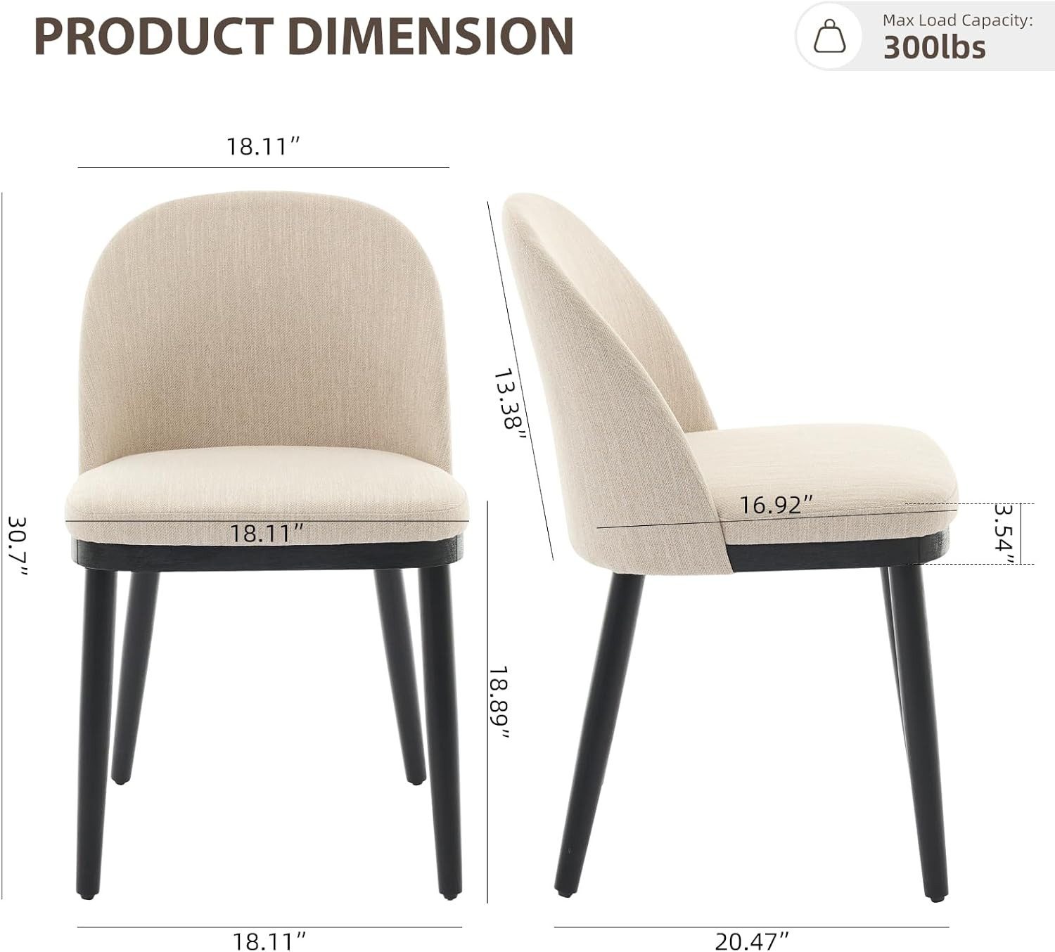 GarveeMore Esszimmerstuhl 2er-Set,moderne Küchenstühle aus Stoff günstig online kaufen