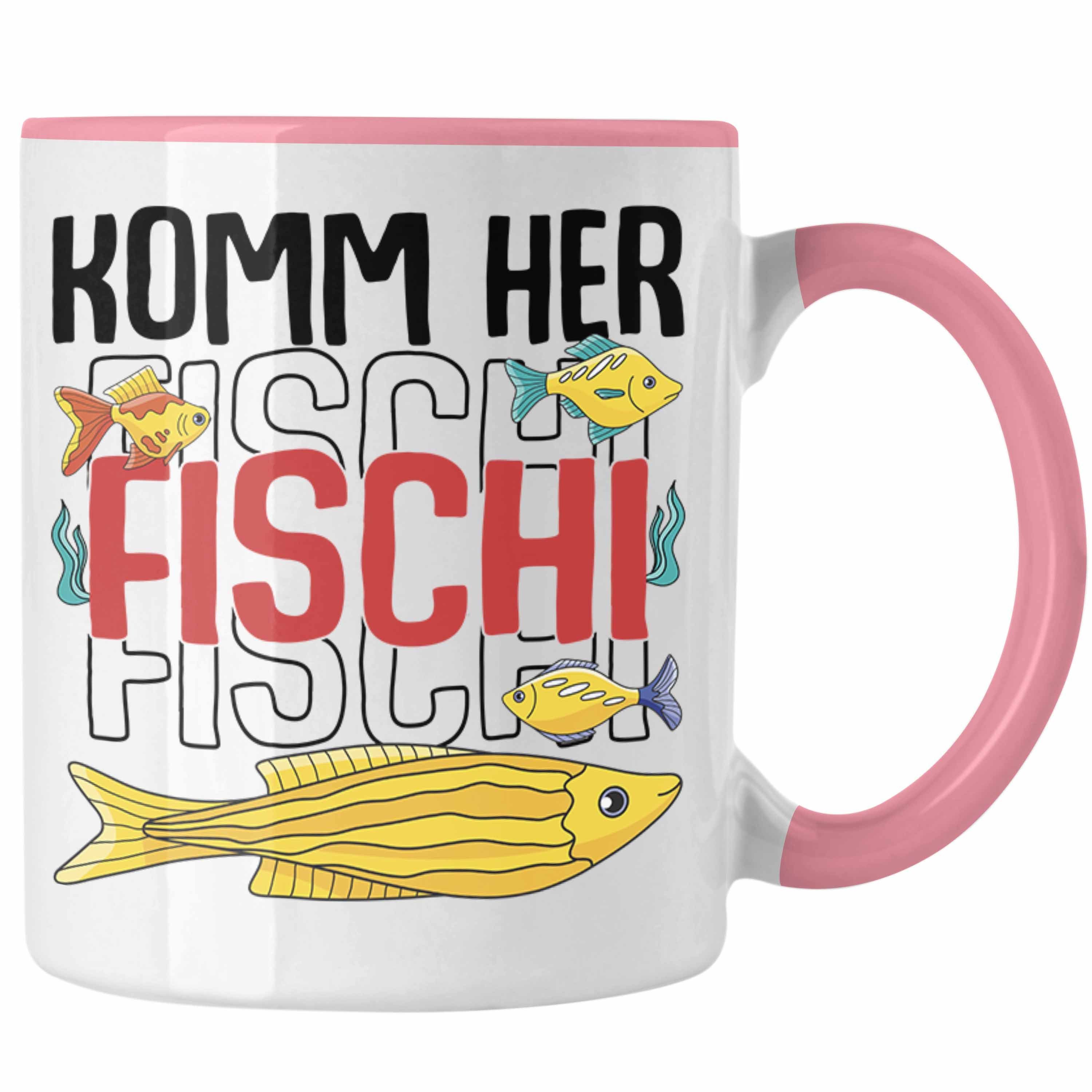 Trendation Tasse Trendation - Angler Fischer Rosa Herr Komm zum Angeln Fischi Tasse Kaffeetasse Geboren Angeln Geschenk Zubehör Hobbyangler