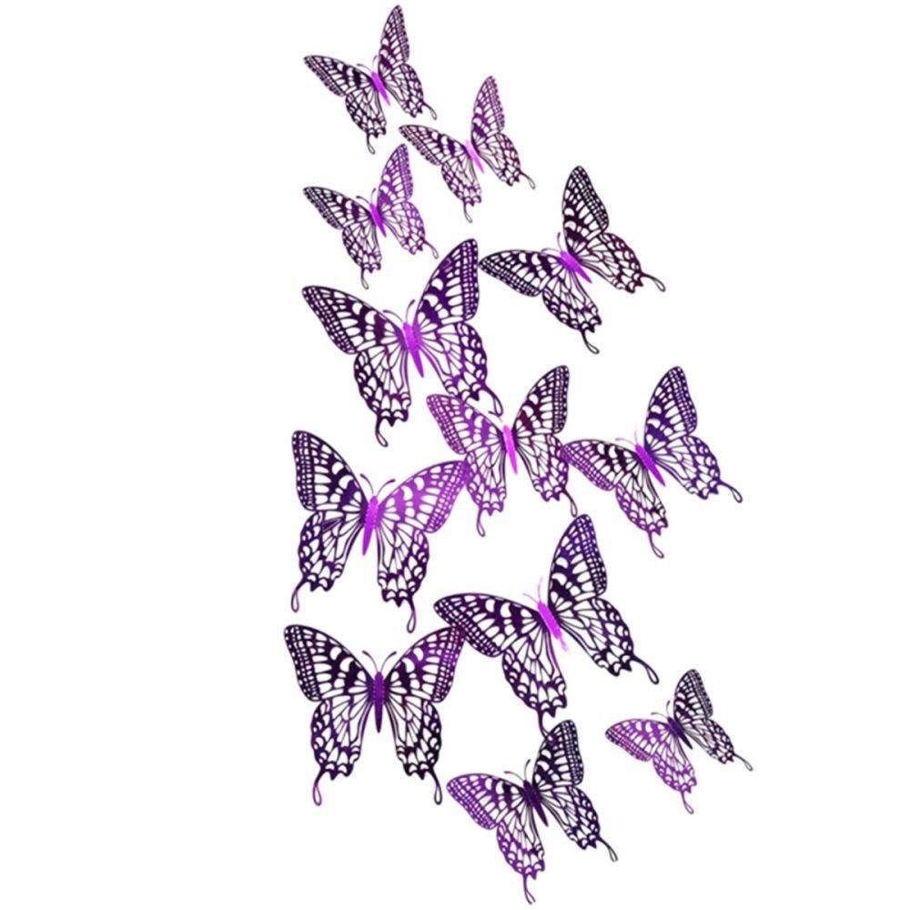 Truyuety Fototapete Schmetterling Wanddekor, Lila Schmetterling Dekorationen für, (1 St)