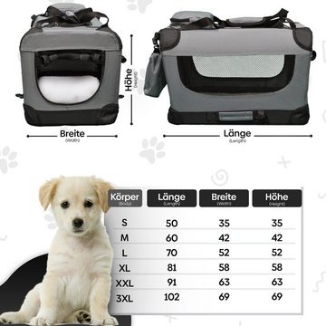 Defactoshop Tiertransportbox Transporttasche Hundebox faltbar Hundetasche für Haustiere Katze