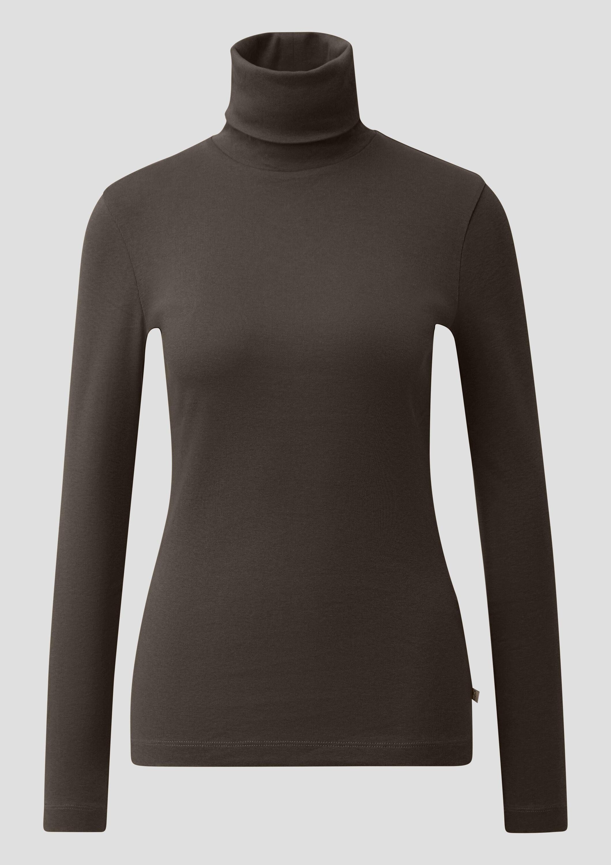 QS Langarmshirt T-Shirt Baumwollshirt mit Rollkragen günstig online kaufen