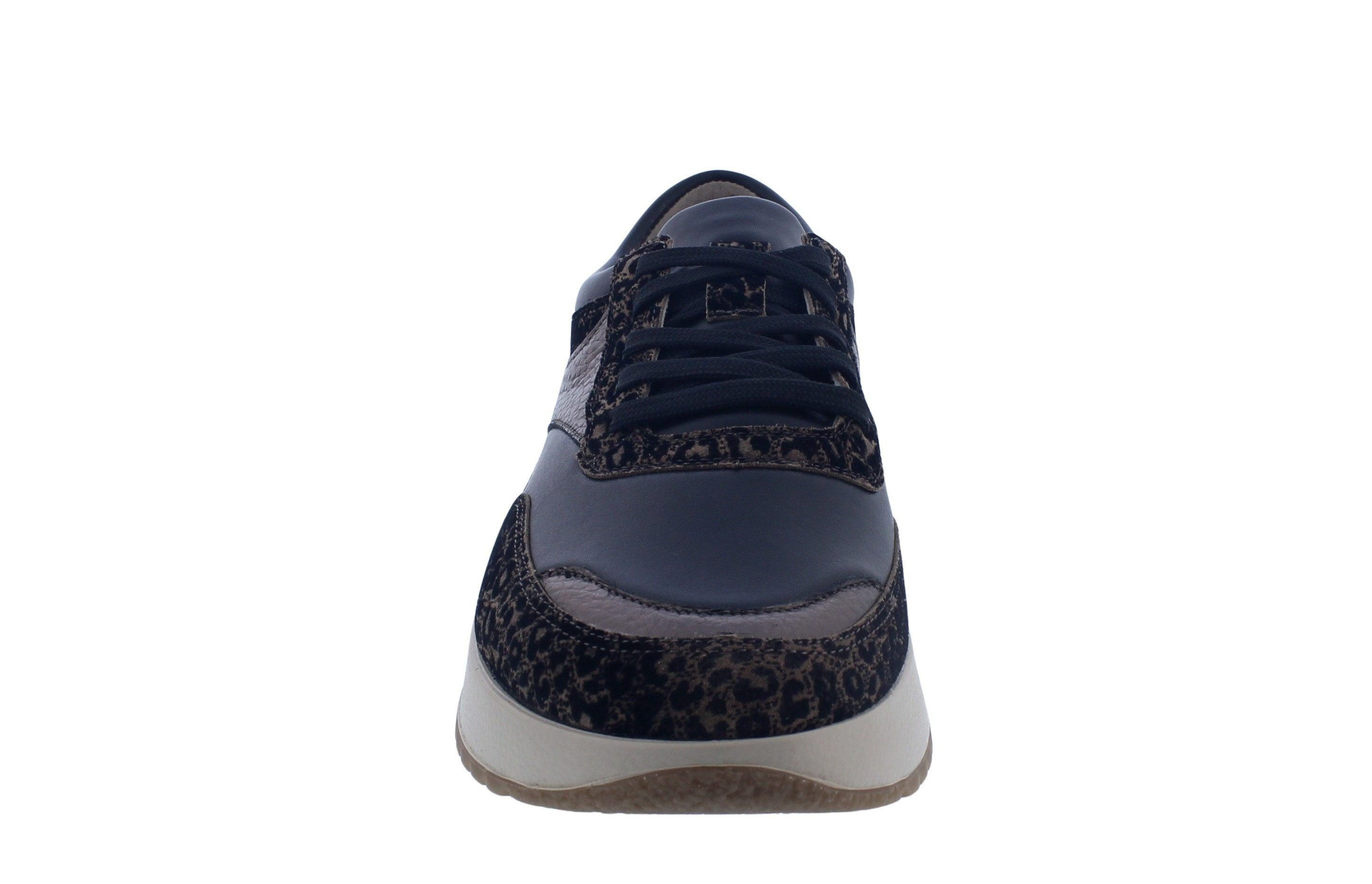 BERKEMANN Berkemann Loreen Halbschuh 3783-451, Braun/ Animal, Velour/ Stretch, W Schnürschuh