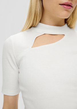 s.Oliver Kurzarmshirt Rippshirt mit Cut-out-Detail Cut Out