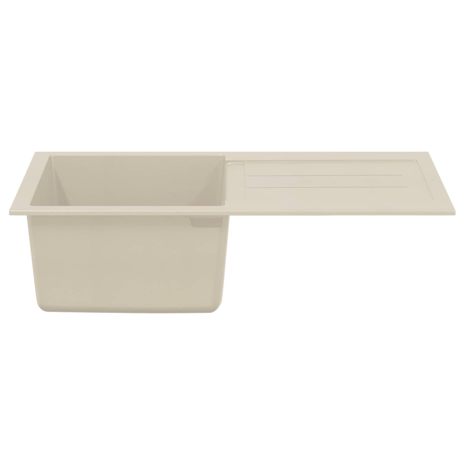 vidaXL Granitspüle Waschbecken Beige 780 x 500 mm 80% Quarz und 20% Harz, Rechteckig, 5/780 cm, (1 St)