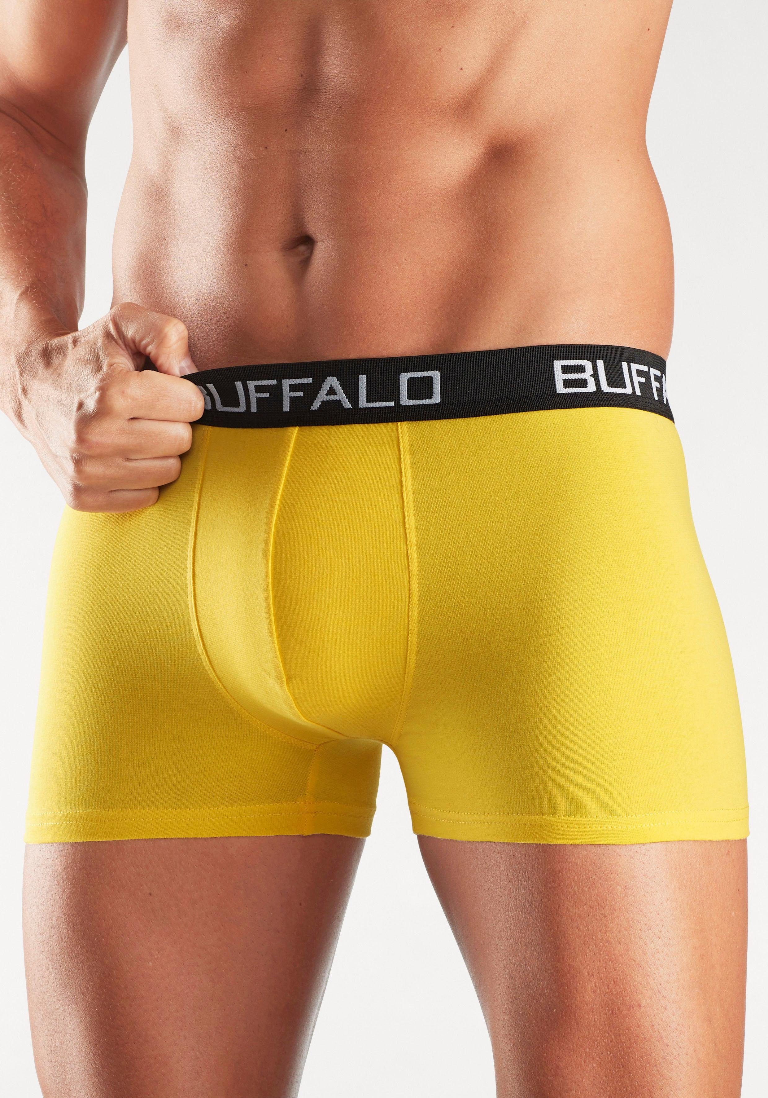 (Packung, blau, Pants Retro gelb, 4-St) unifarbene rot, Boxer lila Buffalo