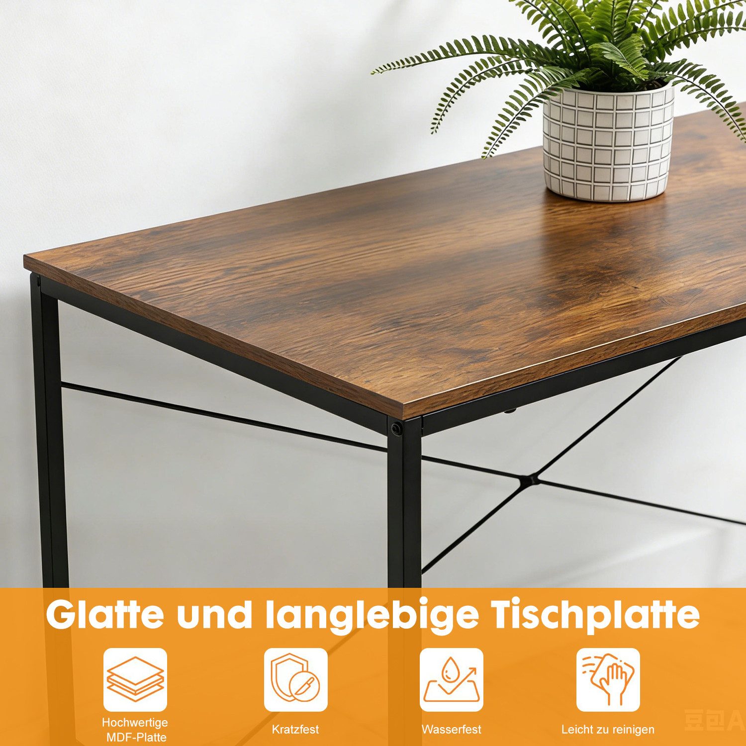 ANYSUN Schreibtisch Computertisch mit Regalböden rechts oder Links (1-St., 1 Tisch), Bürotisch Gamingtisch mit verstellbarer Ablage 120 / 140 cm – Bild 5 von 5