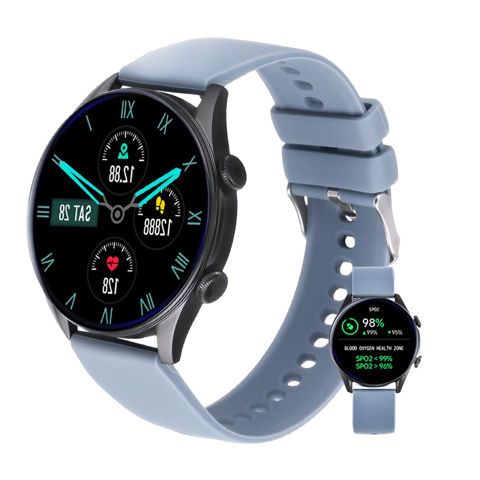 ombar Smartwatch Damen,Herren Fitness Tracker uhr mit Anruffunktion