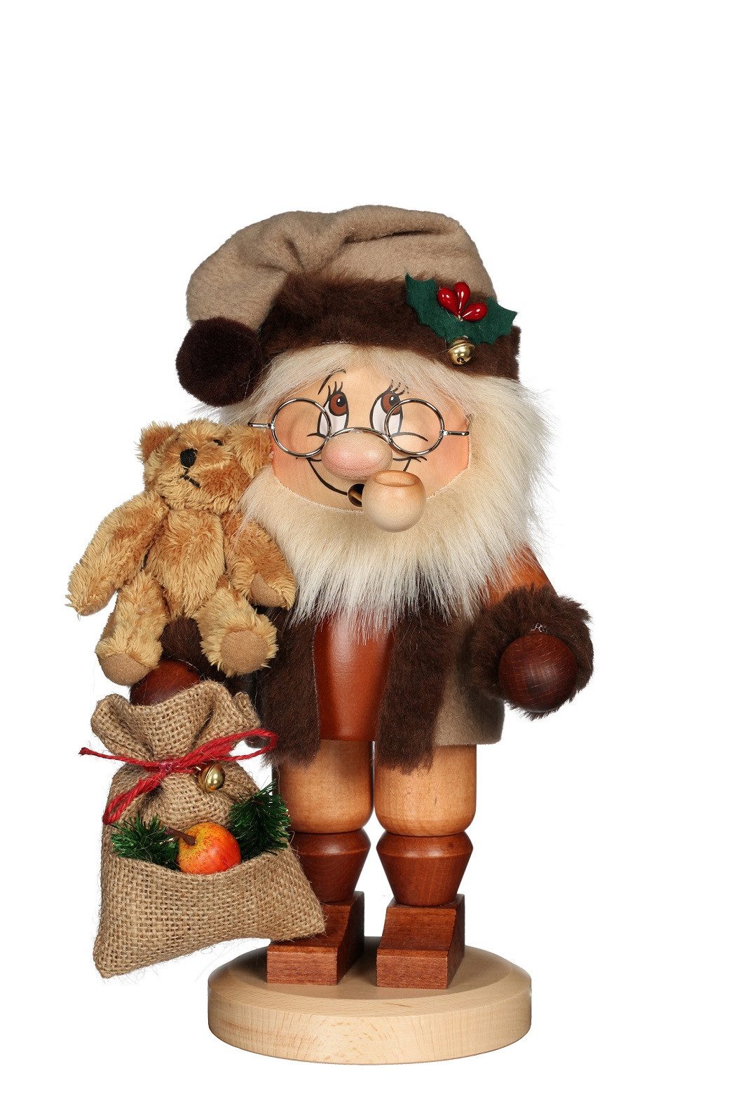 Christian Ulbricht Фигурка курильщик Christian Ulbricht Räuchermann Wichtel Weihnachtsmann mit Teddy, (1 St), Handarbeit aus dem Erzgebirge