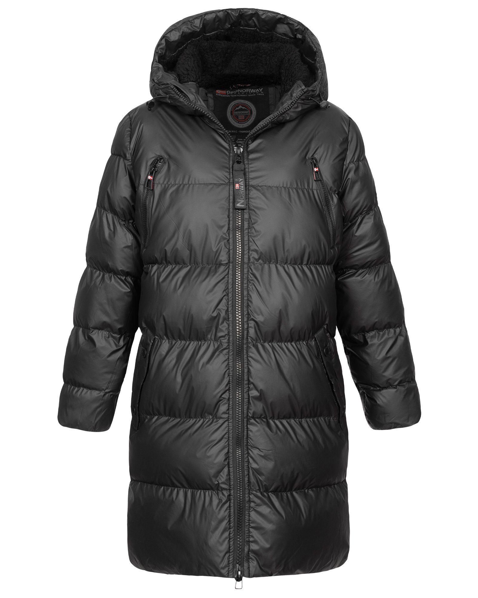 Geographical Norway Steppjacke Damen Winter Jacke Mantel Parka Steppjacke Steppmantel Wintermantel Schwarz