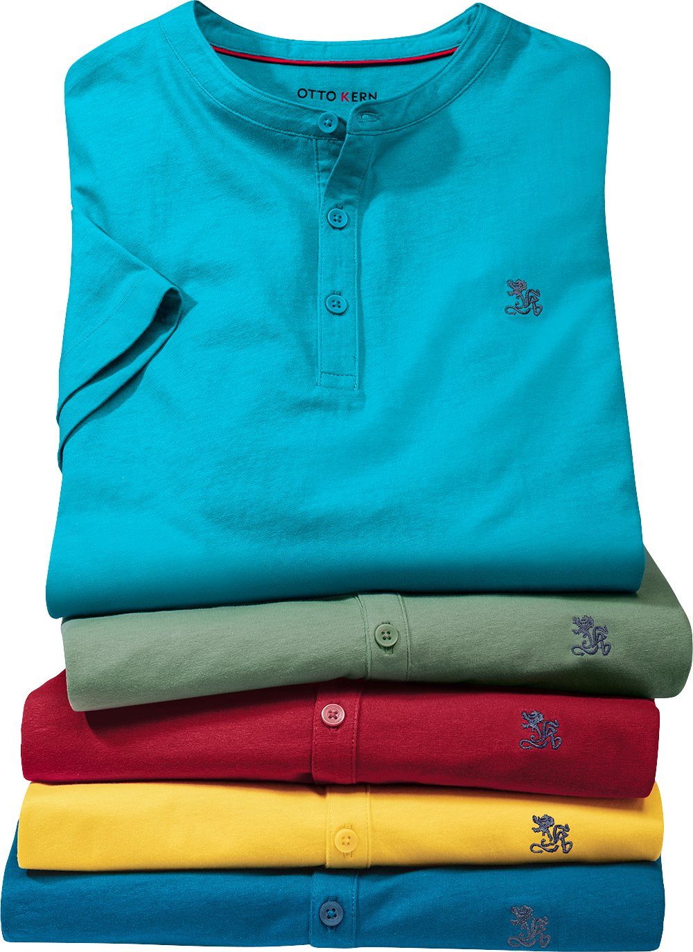 Otto Kern Kurzarmshirt (5er-Pack) aus 100% Baumwolle, formstabile, farbsatte und strapazierfähige Qualität