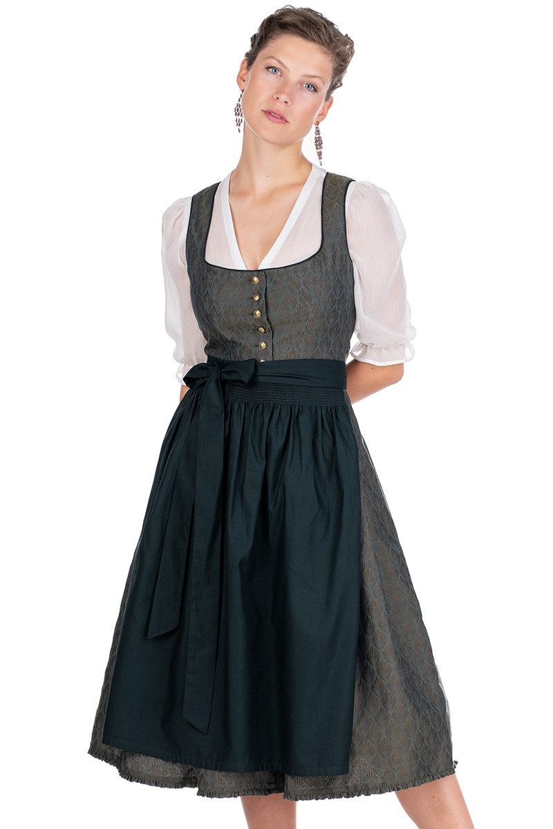 Alpenfee Tracht Dirndl Midi Dirndl 2tlg. - BABSI - tanne