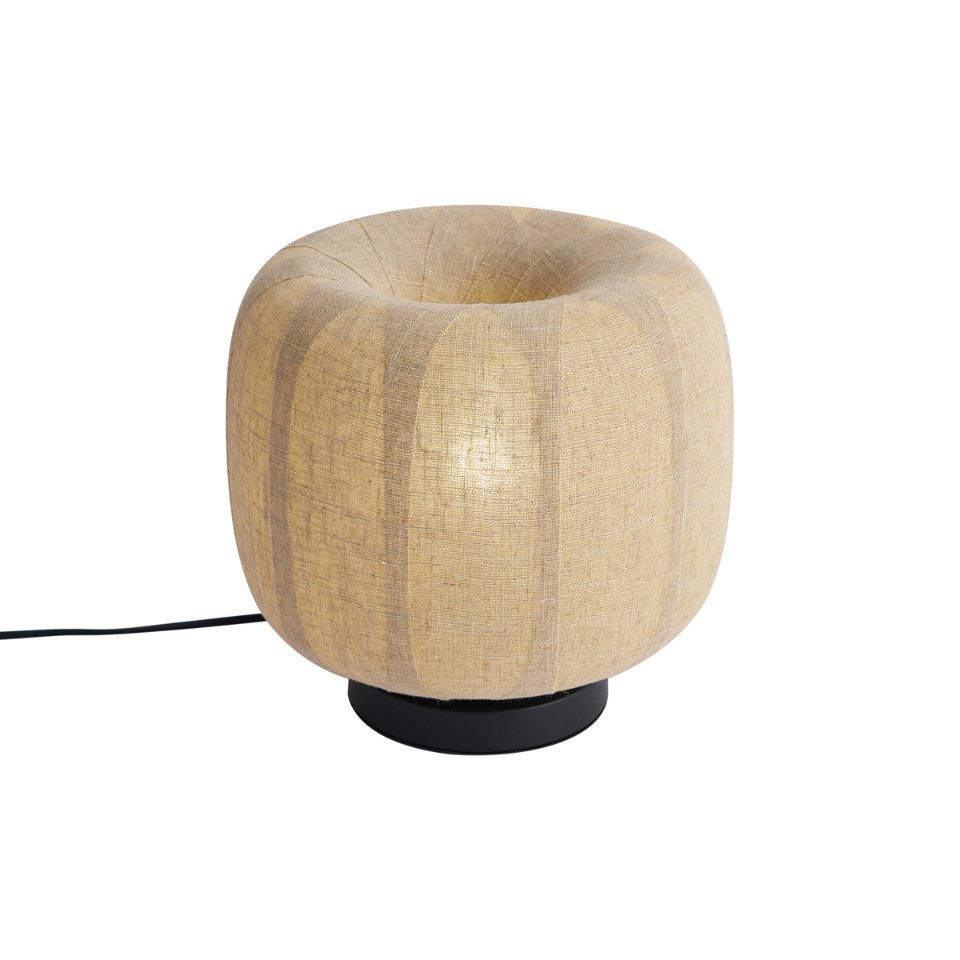 Qazqa Tischleuchte Nami, ohne Leuchtmittel, E27, Schwarz, Japandi, Metall, 1-flammig