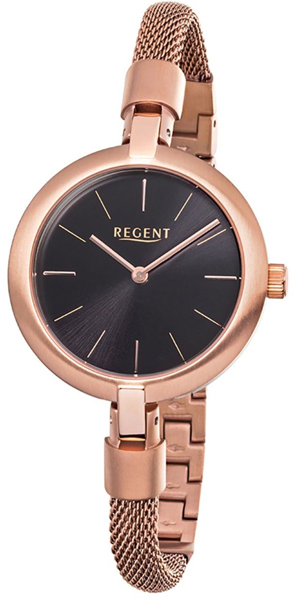 Regent Quarzuhr Regent Damen Uhr 2213142 Metall, (Analoguhr), Damen  Armbanduhr rund, Metallarmband rosegold
