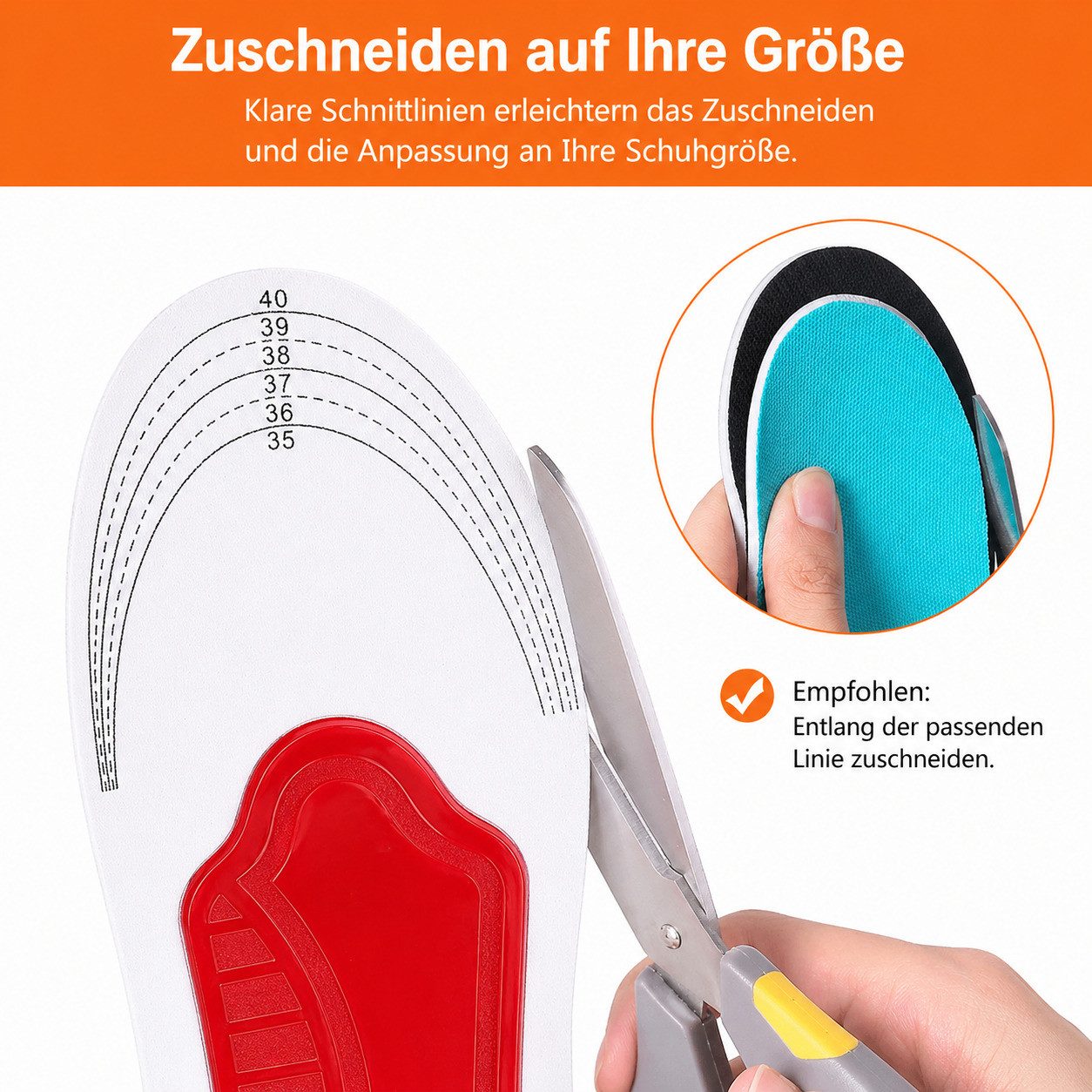 COOL-i ® Einlegesohlen Orthopädische 3D-Einlegesohlen, Für Alltag, Sport & Freizeit