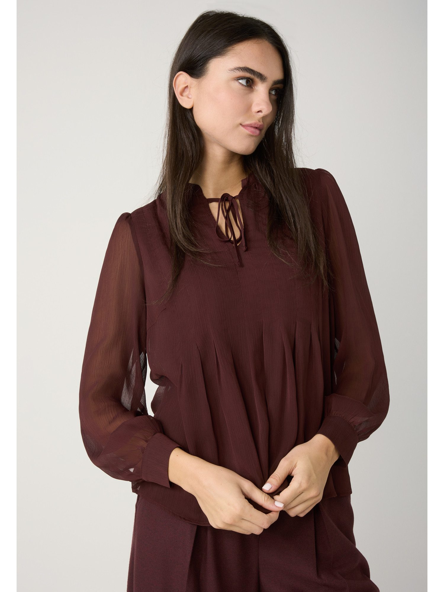 MORE&MORE Langarmbluse leichte, feminine Chiffonbluse günstig online kaufen