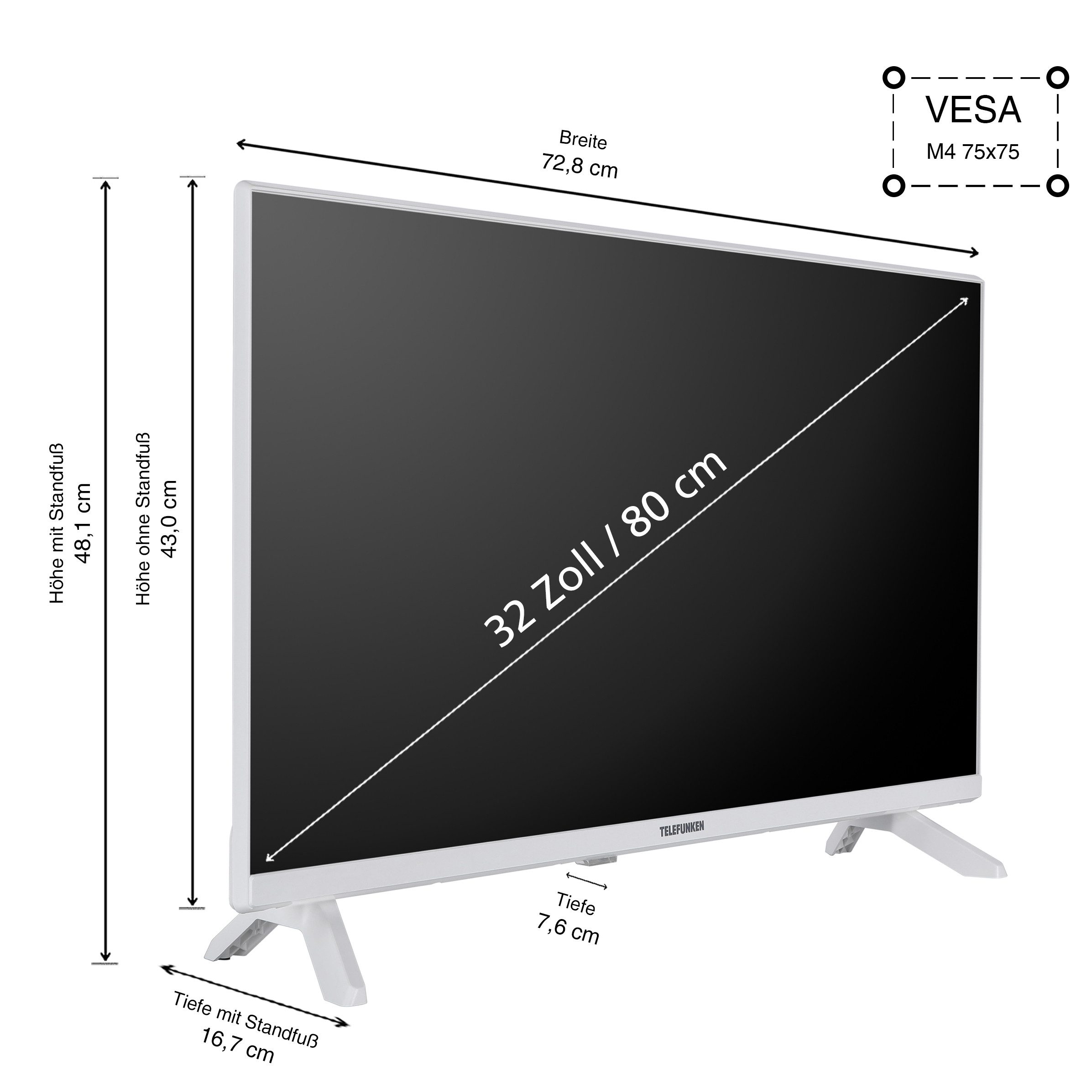 Telefunken XF32TO750S-W LCD-LED Fernsehe...
