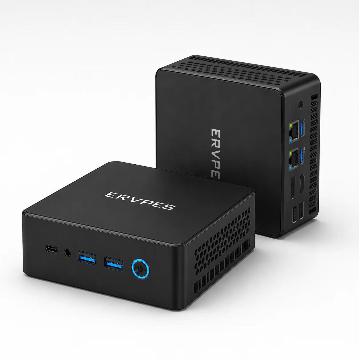 ERVPES Intel N4505, 8GB RAM, 256GB SSD, Windows 11 Pro Mini-PC (Intel Celeron N4505, Intel® UHD Graphics, 8 GB RAM, 256 GB SSD, HDMI/DP/USB-C, Dual-2.5G-LAN, 6×USB, 515g, bis 2TB erweiterbar)