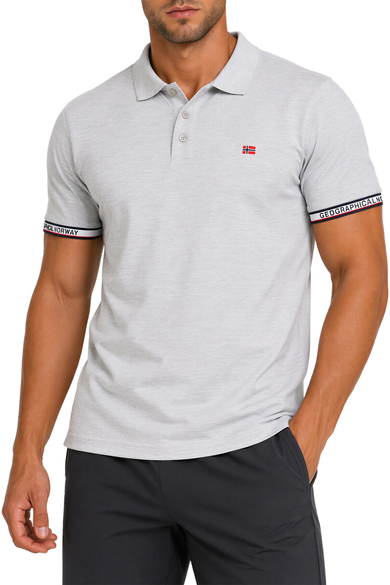 Geographical Norway Poloshirt Herren Regular Fit Polohemd bakoliar men Bedruckte Ärmelabschlüsse mit Markenprint